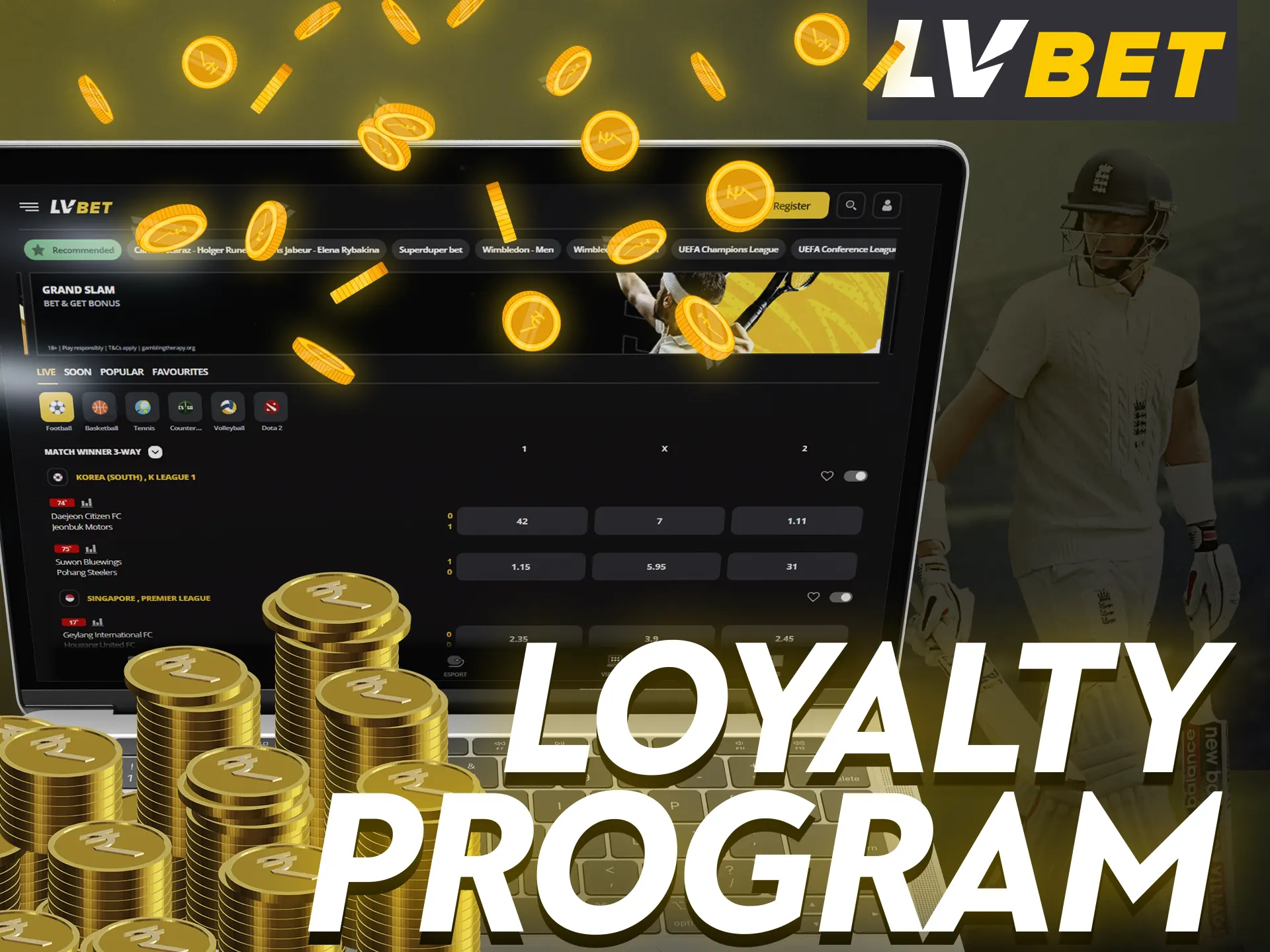 Take part in the LV Bet loyalty program.