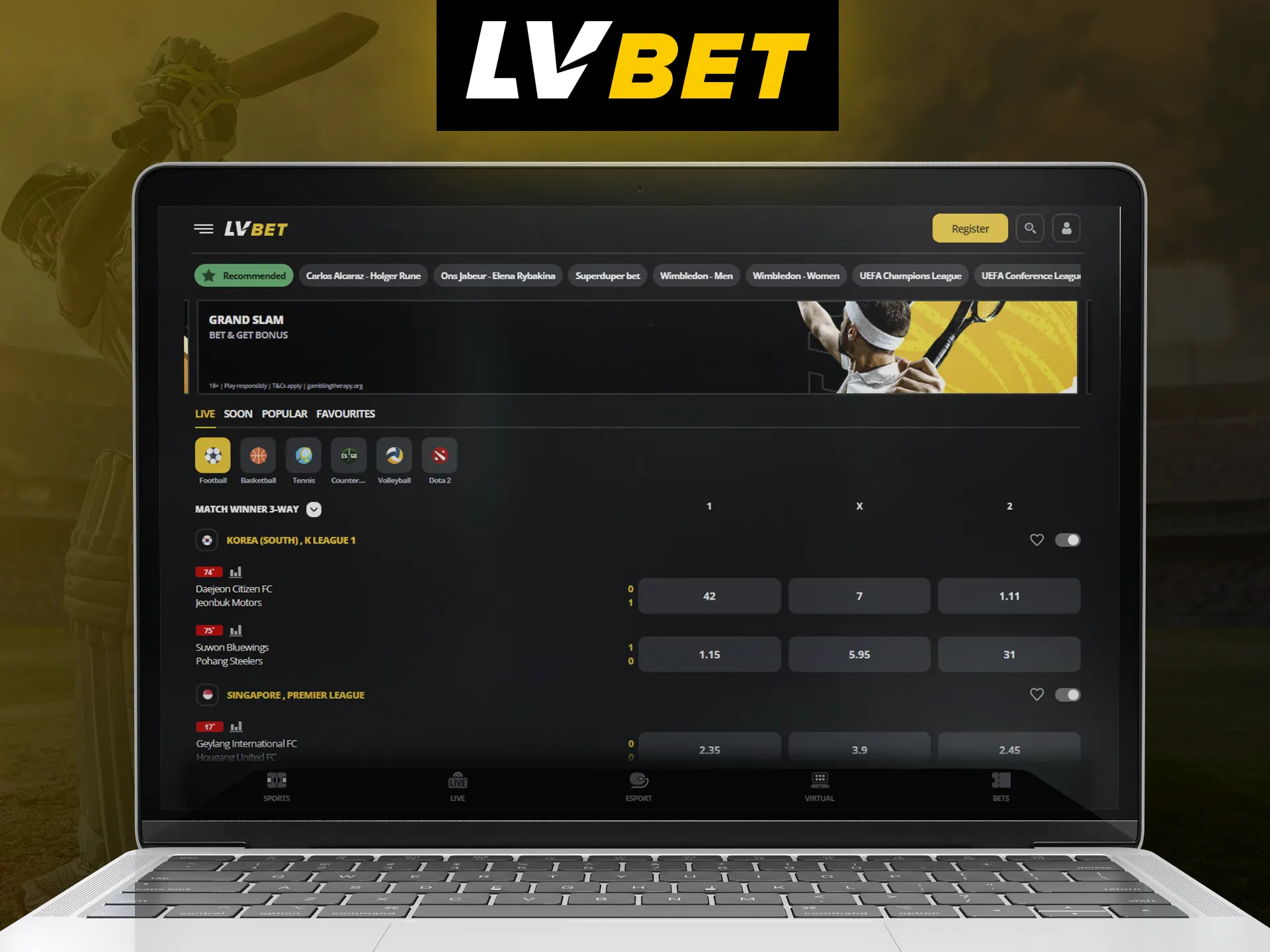 LV Bet has a user-friendly official website with lots of features.