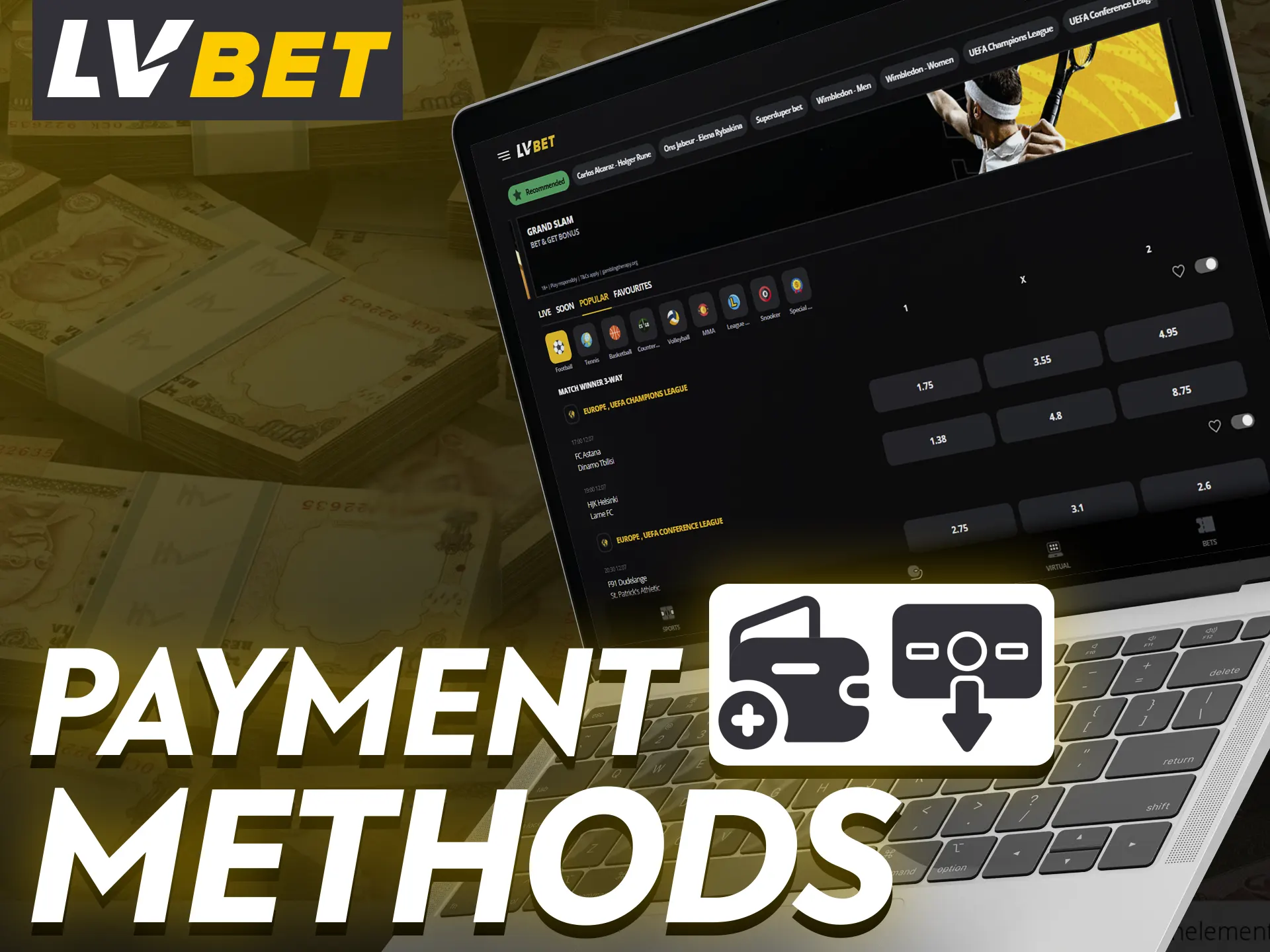 LV Bet has many options for deposits and withdrawals.