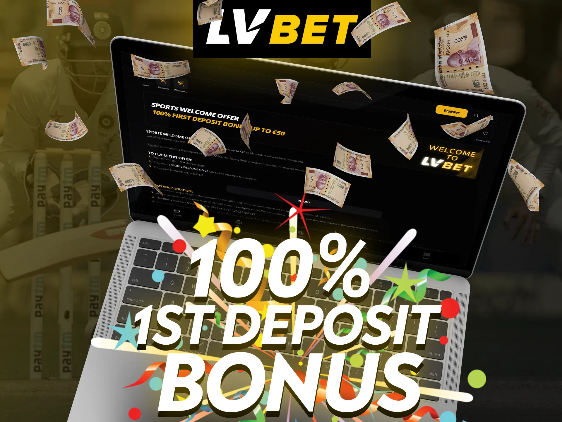 With LV Bet, get a favorable bonus after your first deposit.