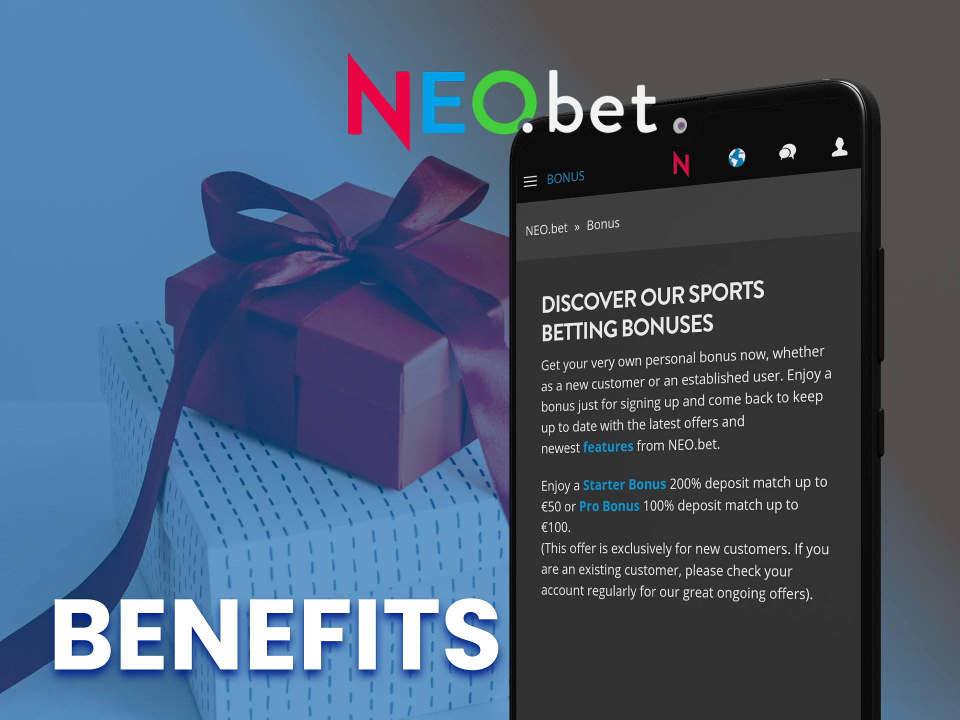 he NEO.bet app has many bonuses and benefits for players.