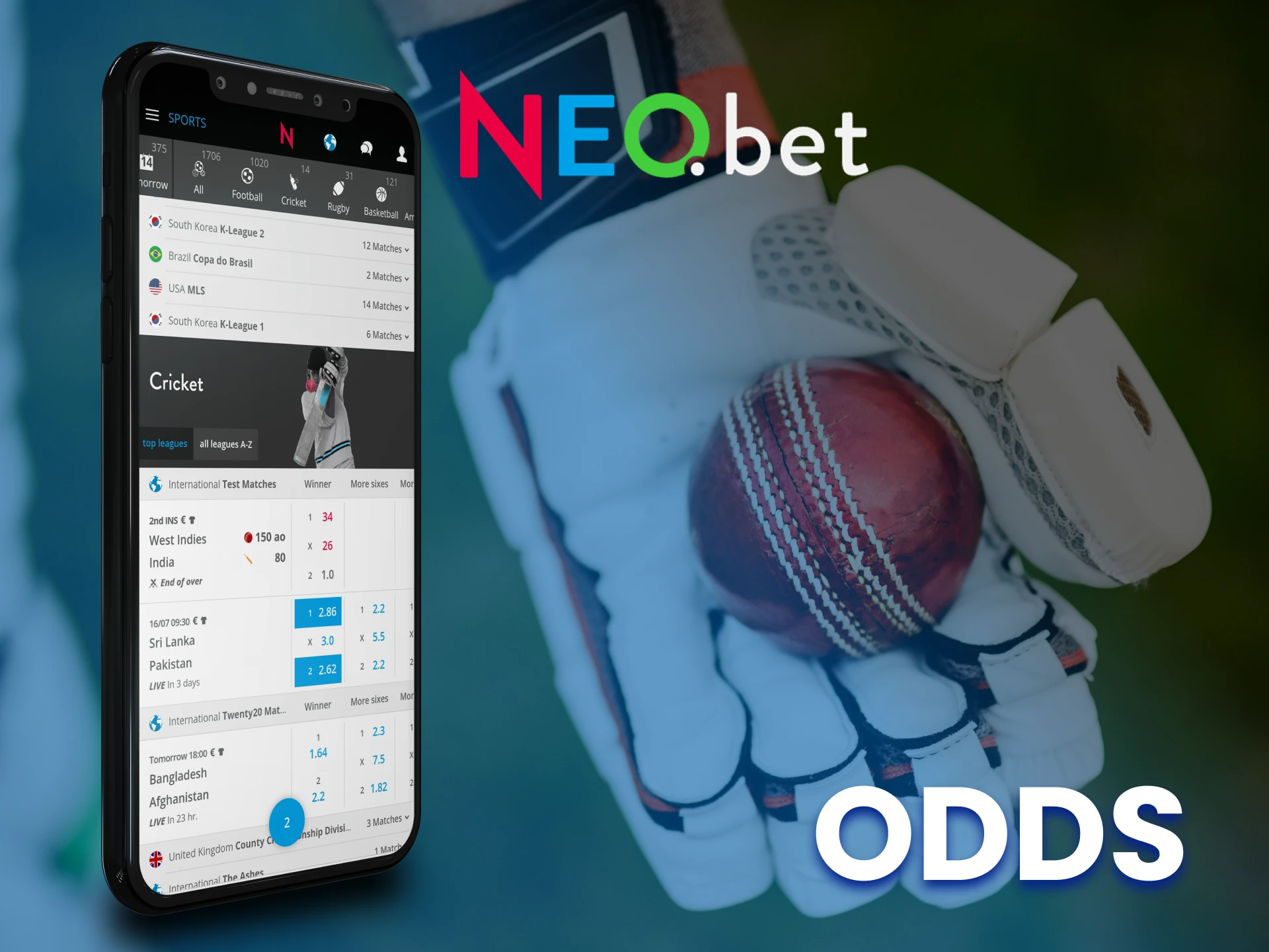 In the NEO.bet app you can count on great odds.