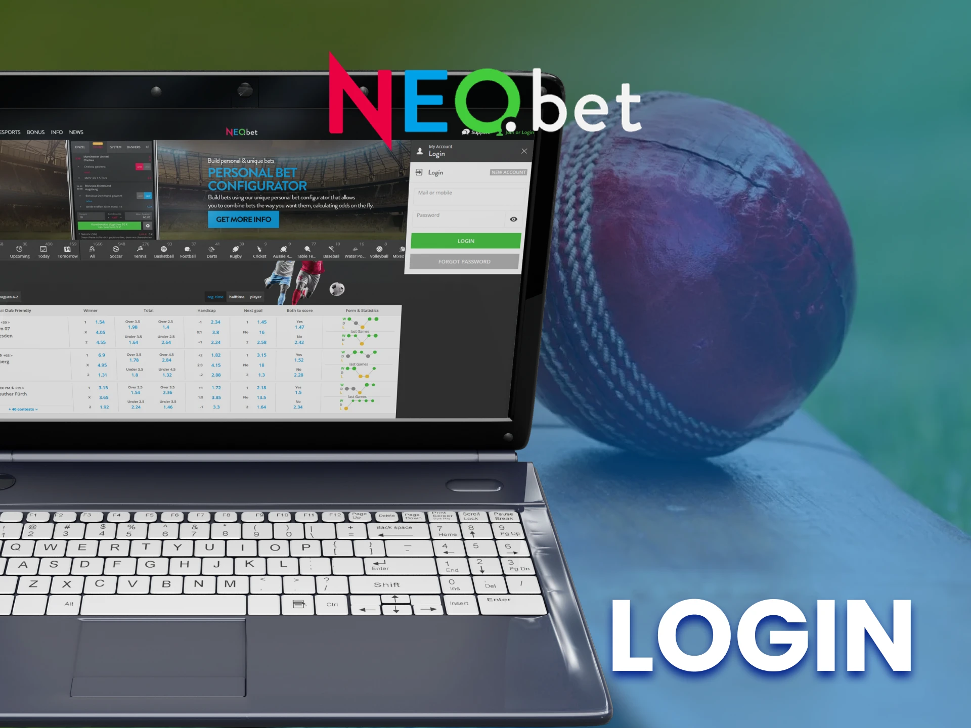 Log in to your NEO.bet account to access all features.