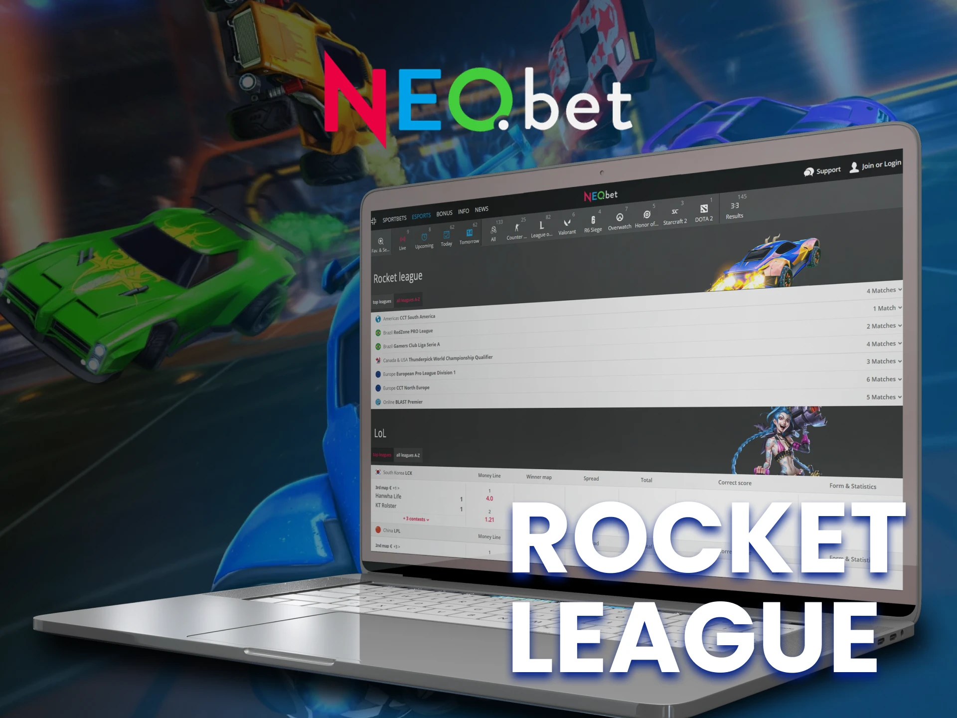 Bet on the Rocket League with NEO.bet.