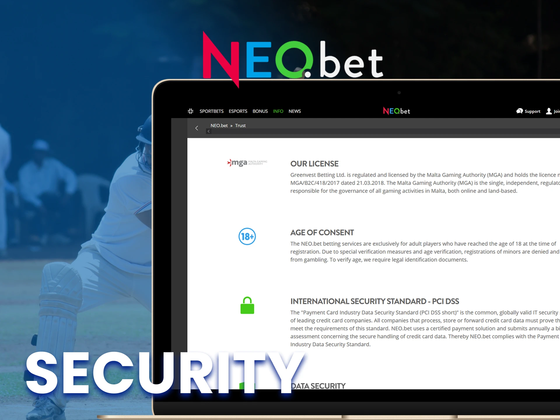NEO.bet cares about the safety and security of users' data.