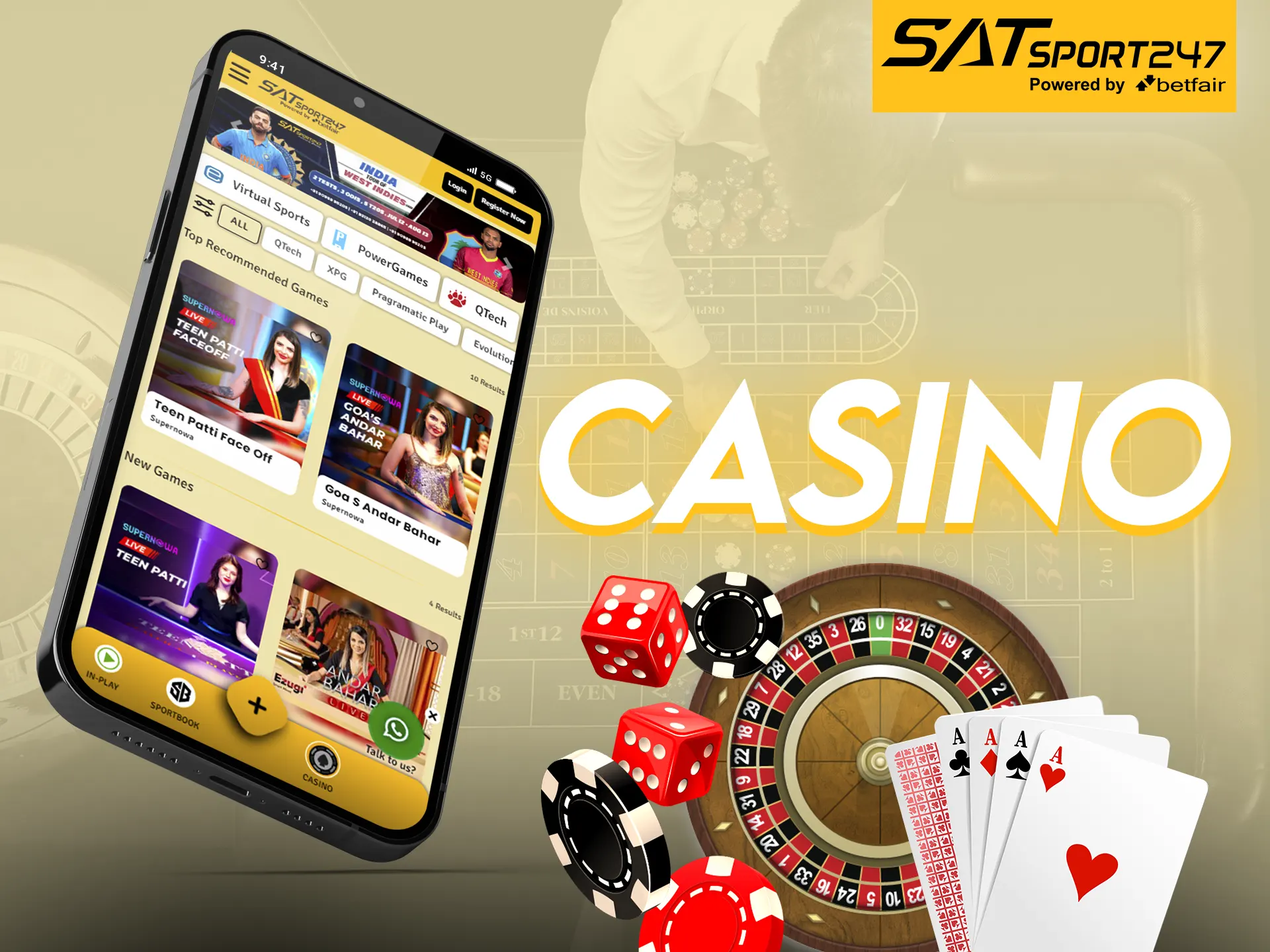 Play at the online casino with Satsport247 app.