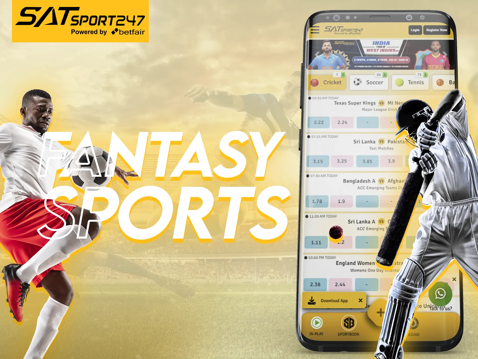 Bet on fantasy sports on the Satsport247 app.