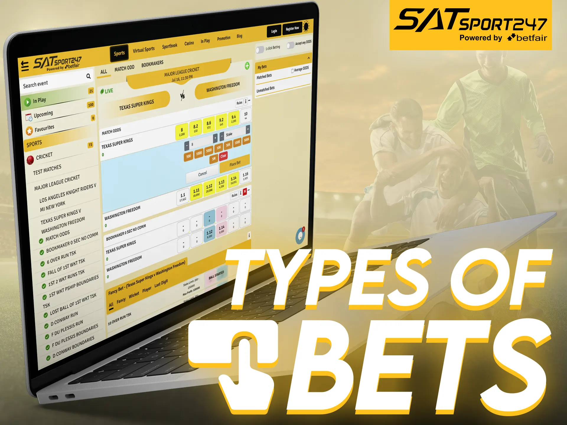 Try different types of betting on Satsport247.