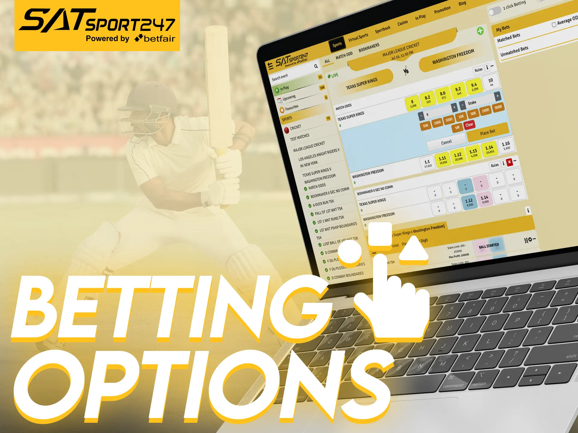 Try the different options for sports betting at Satsport247.