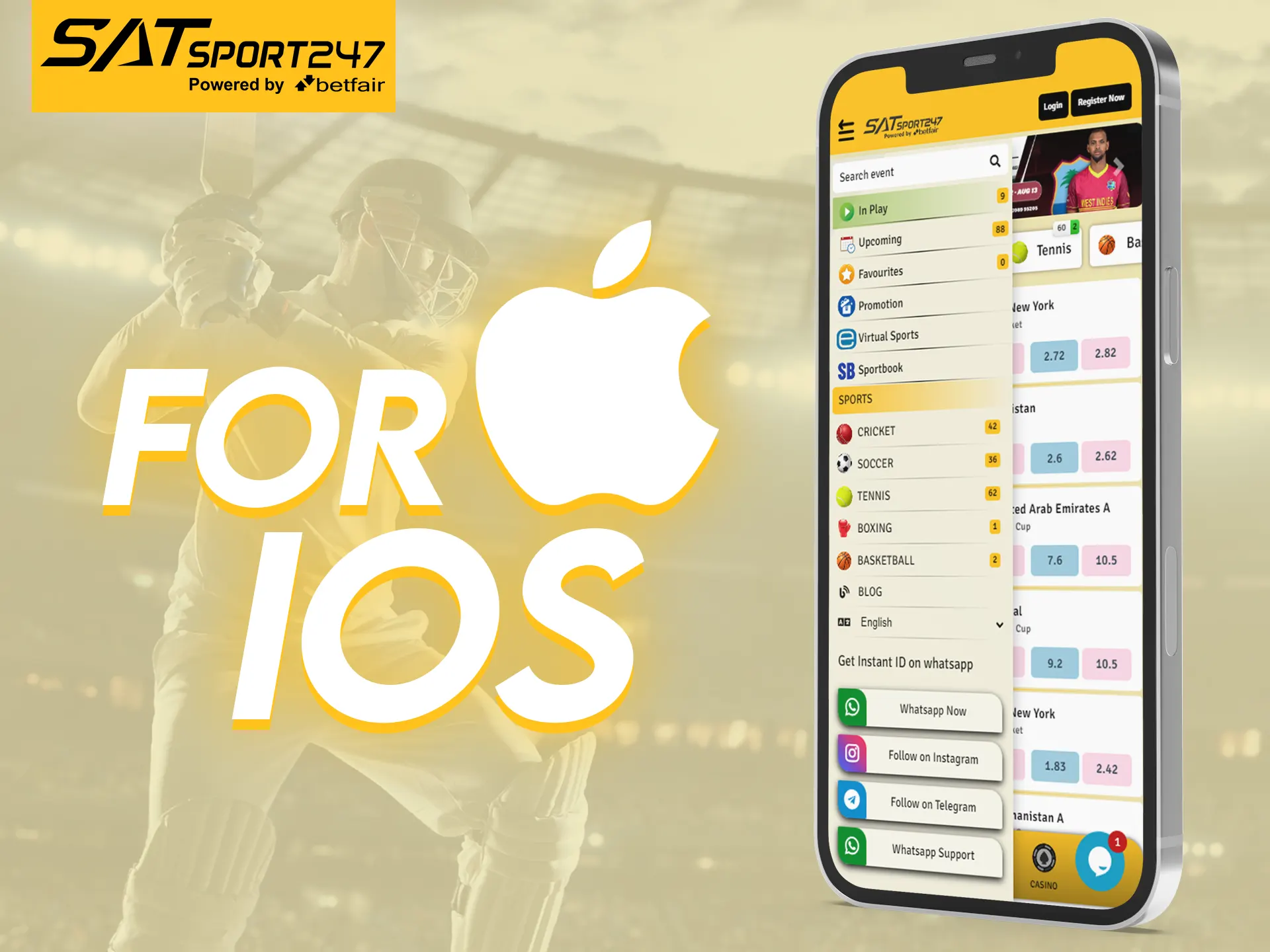 With Satsport247 you can place bets on your iOS phone.
