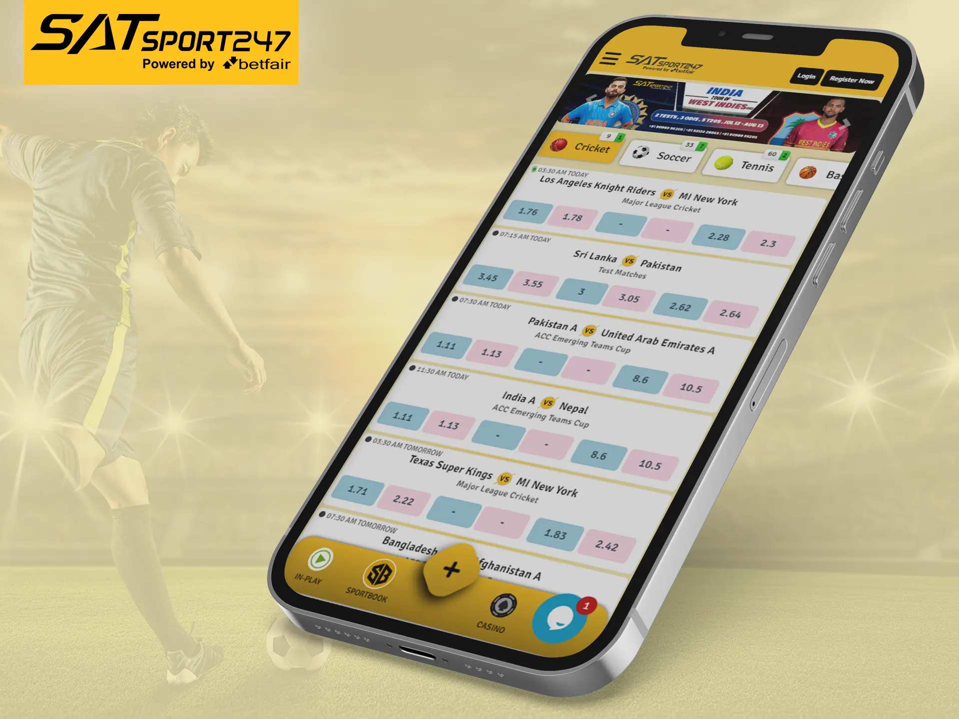You can open a web version of Satsport247 on your mobile phone and bet via it.
