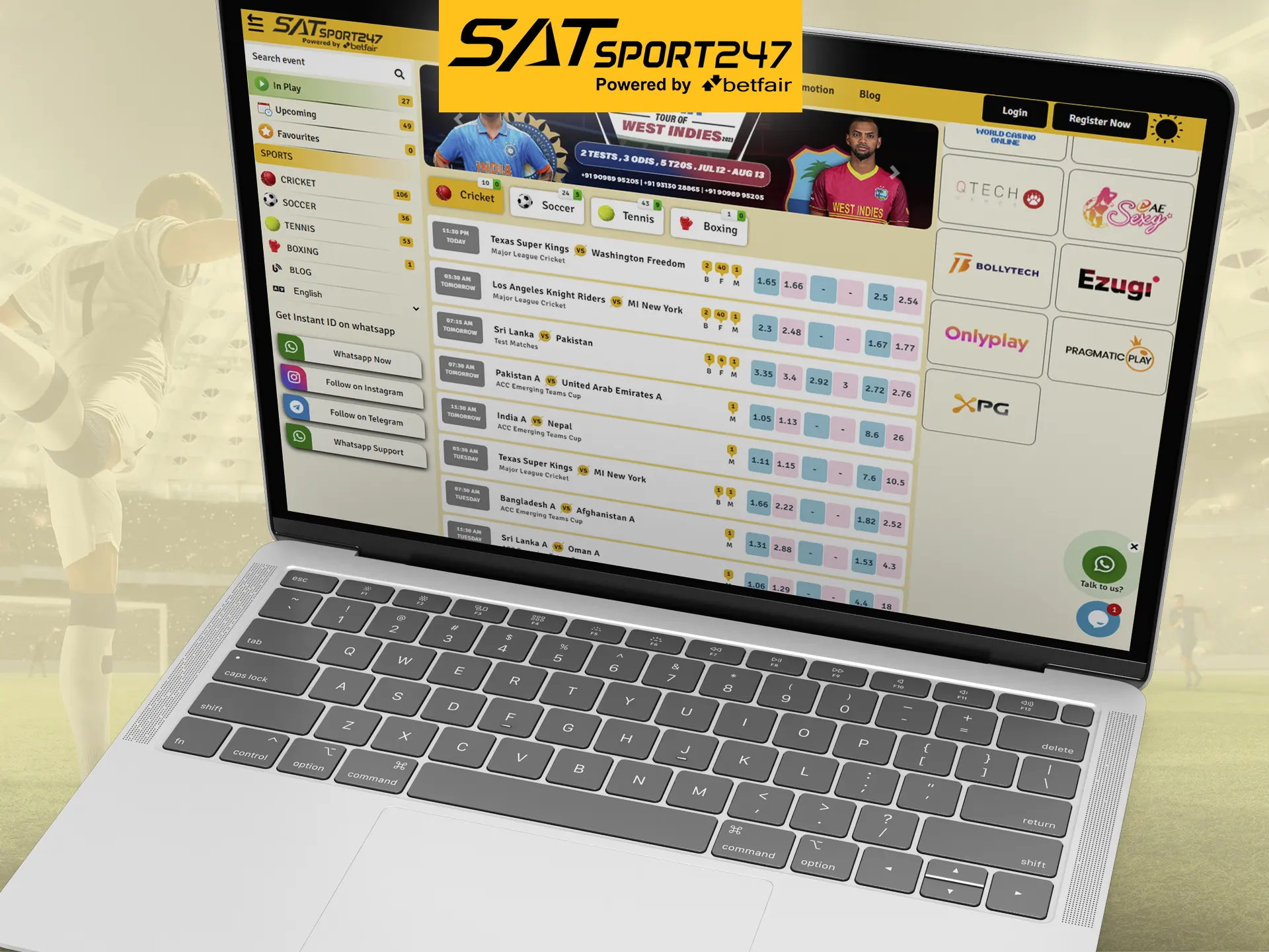 Visit the official Satsport247 website to play and bet.