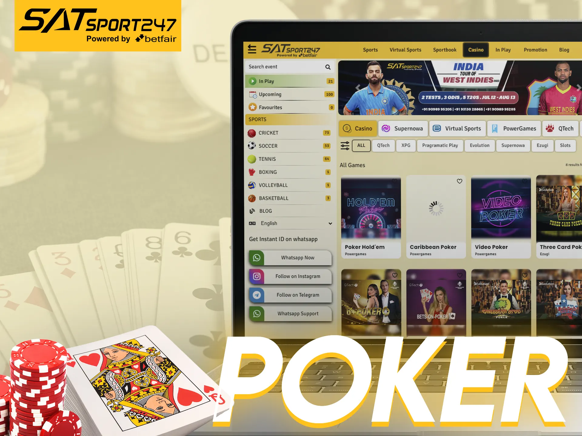 Play poker with Satsport247.