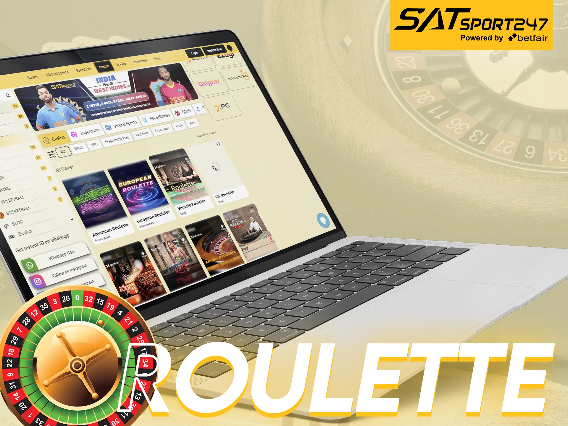Play roulette on Satsport247.