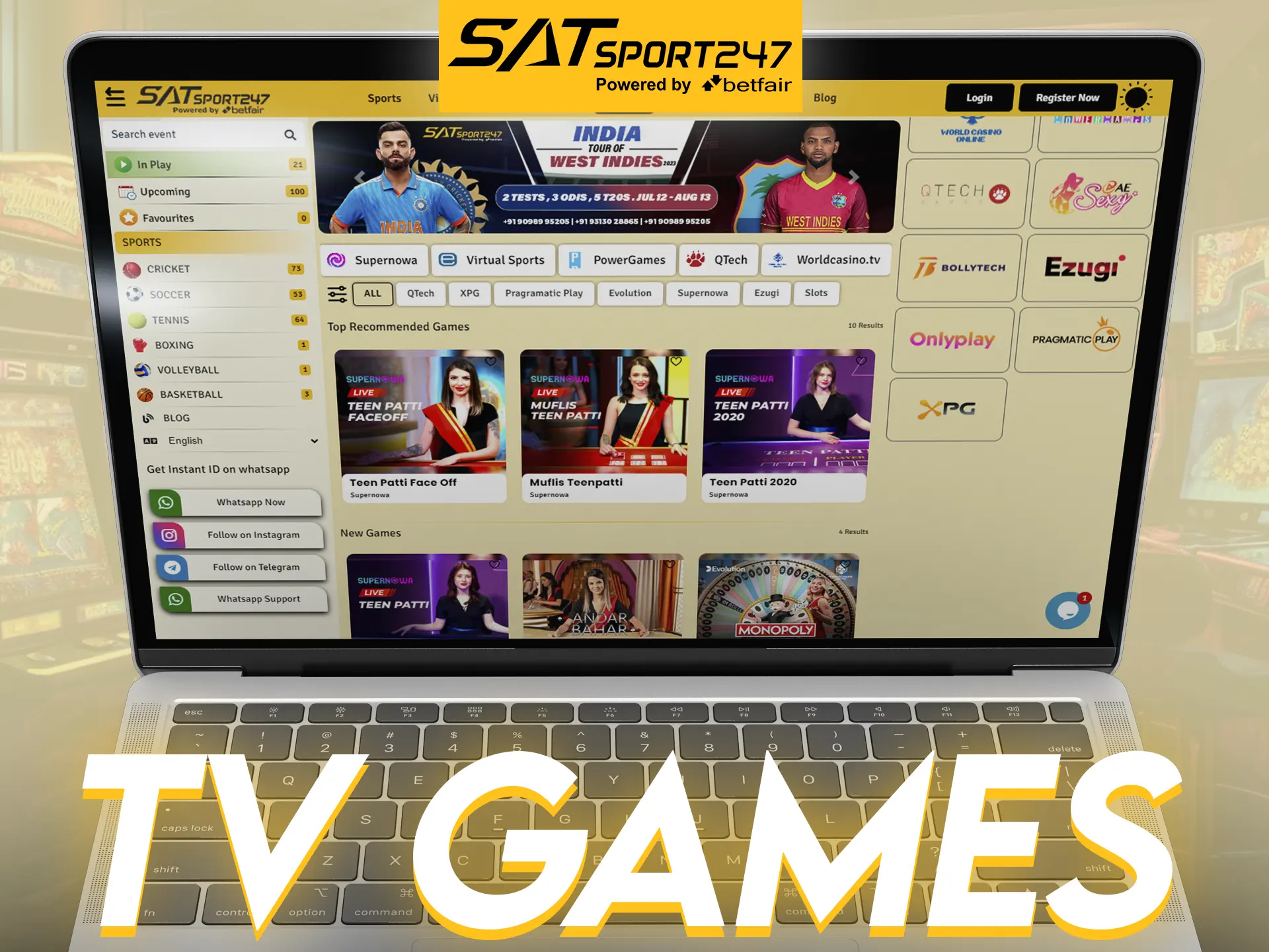 Play TV games with Satsport247.