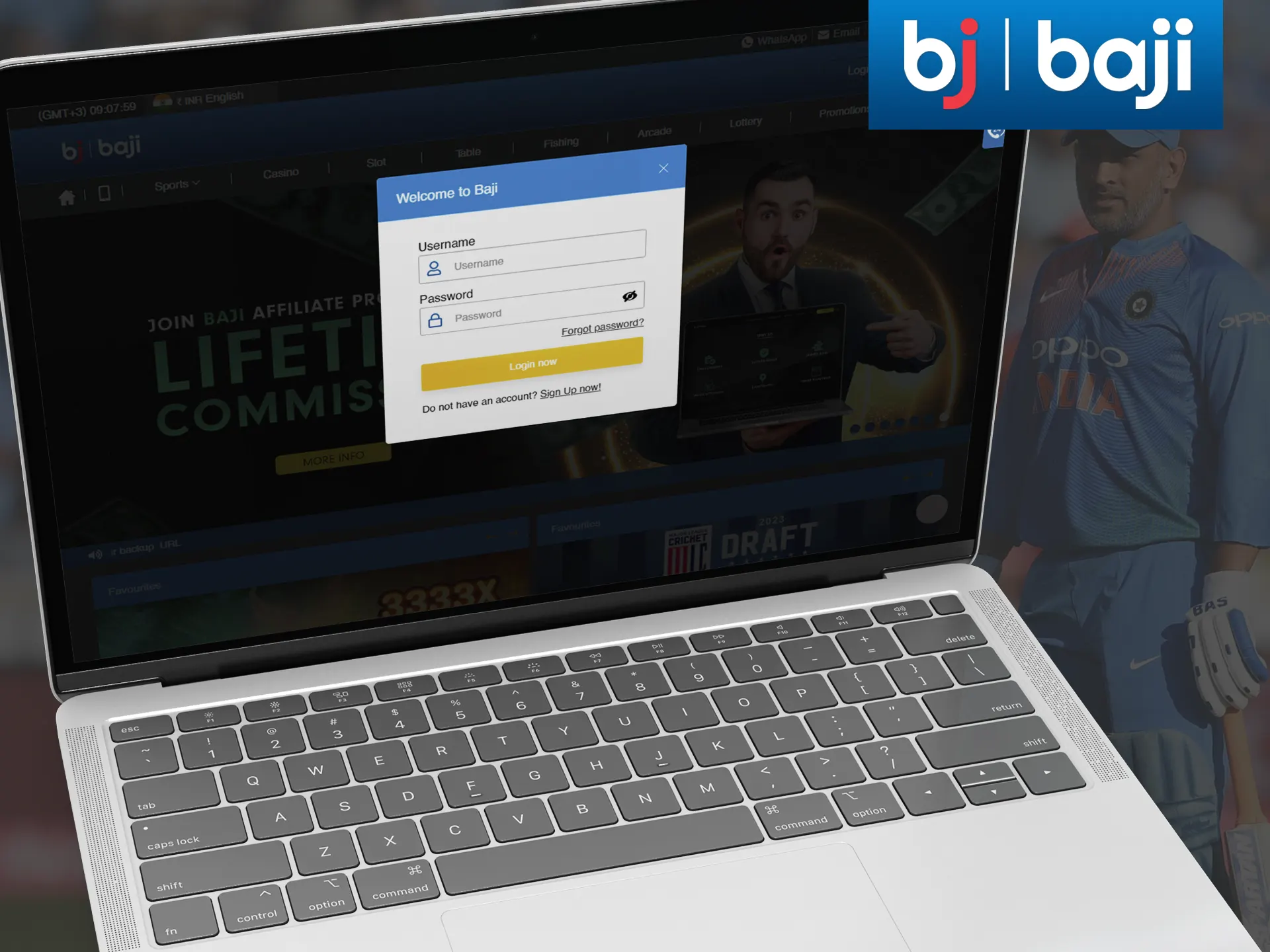 Log into your Baji Live account before placing bets.