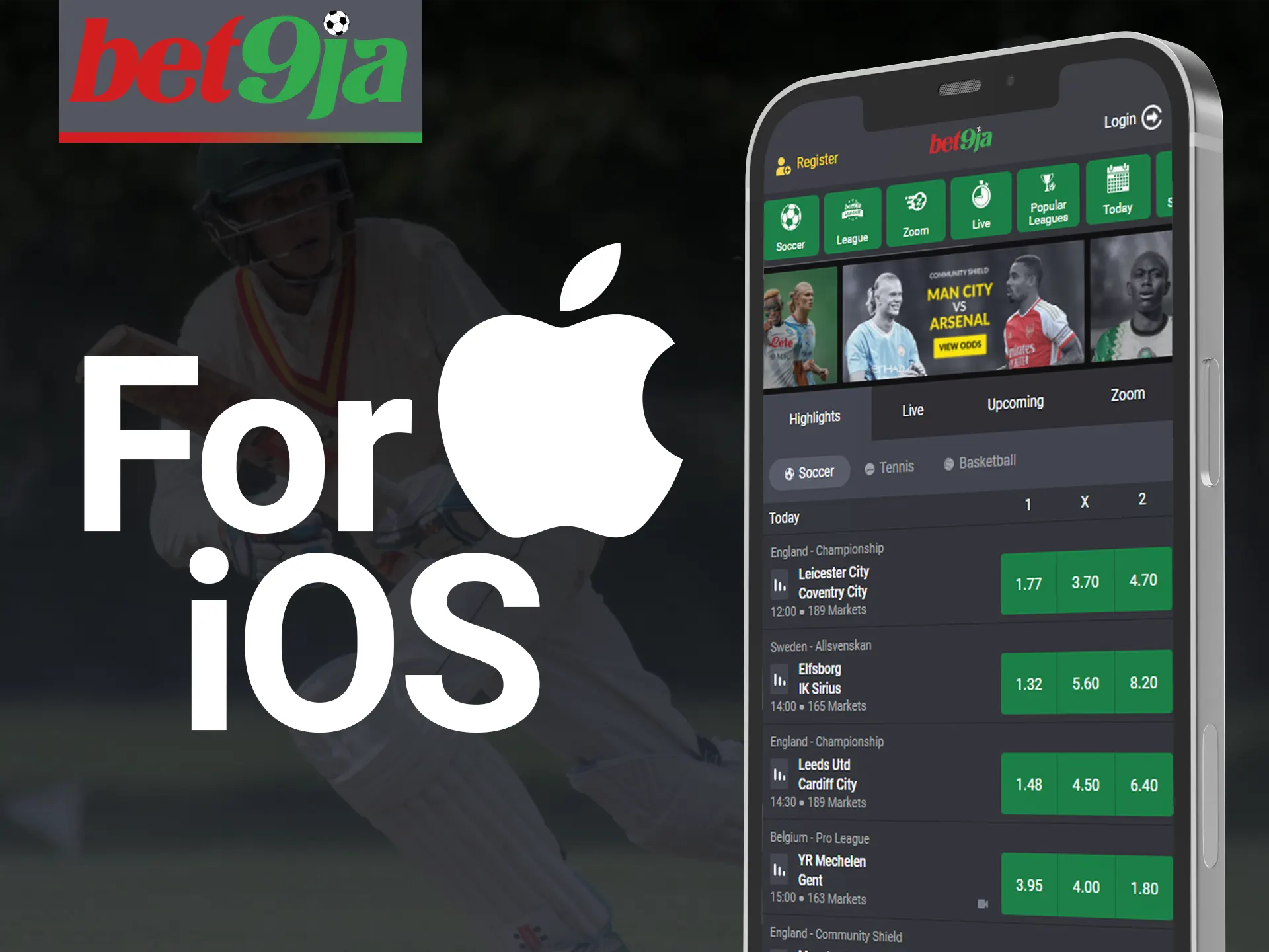 Place bets at bet9ja on your iOS device.