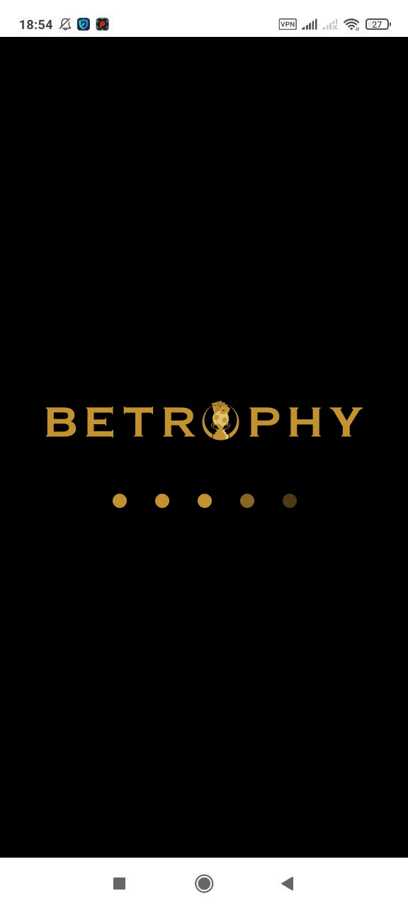 Complete the downloading process of the Betrophy app.