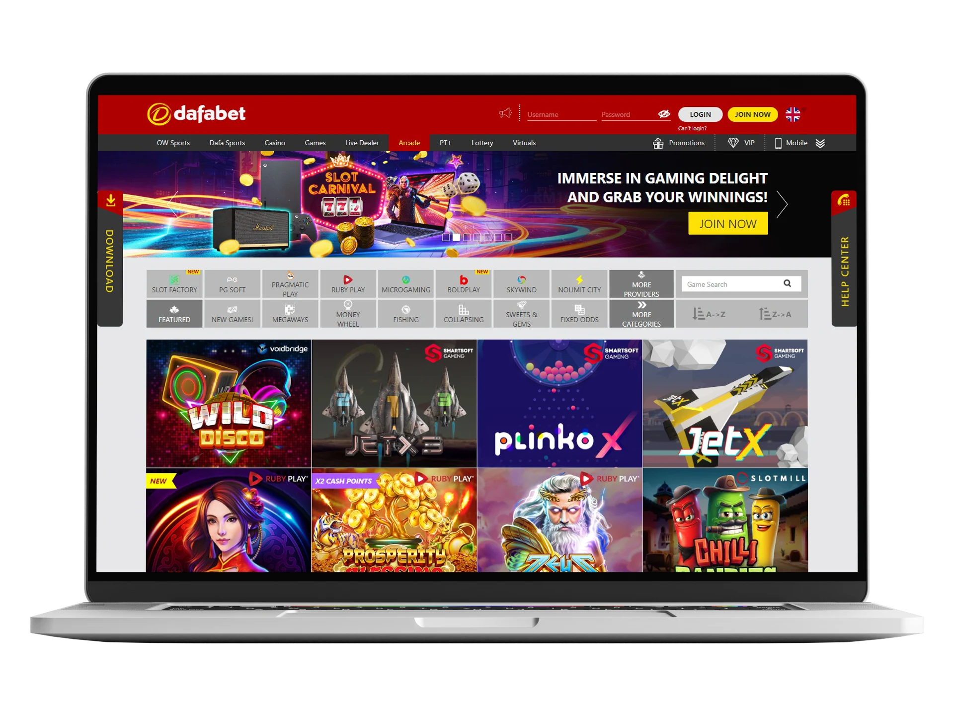 Dafabet offers sports betting and provides various sports events, as well as casino gambling.