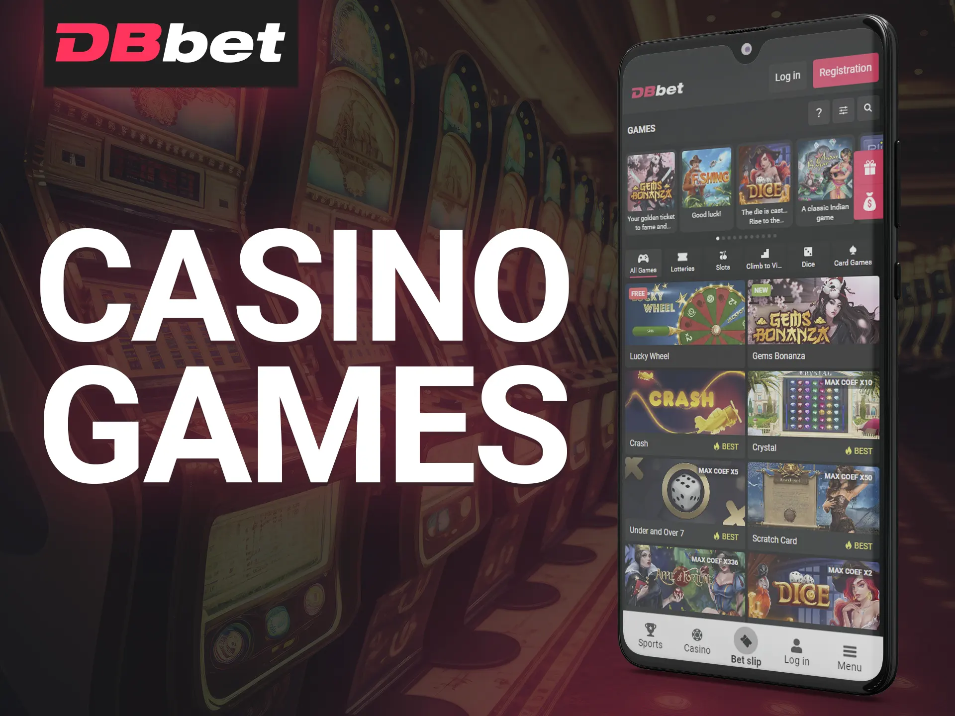 At DBBet app play the best casino games.
