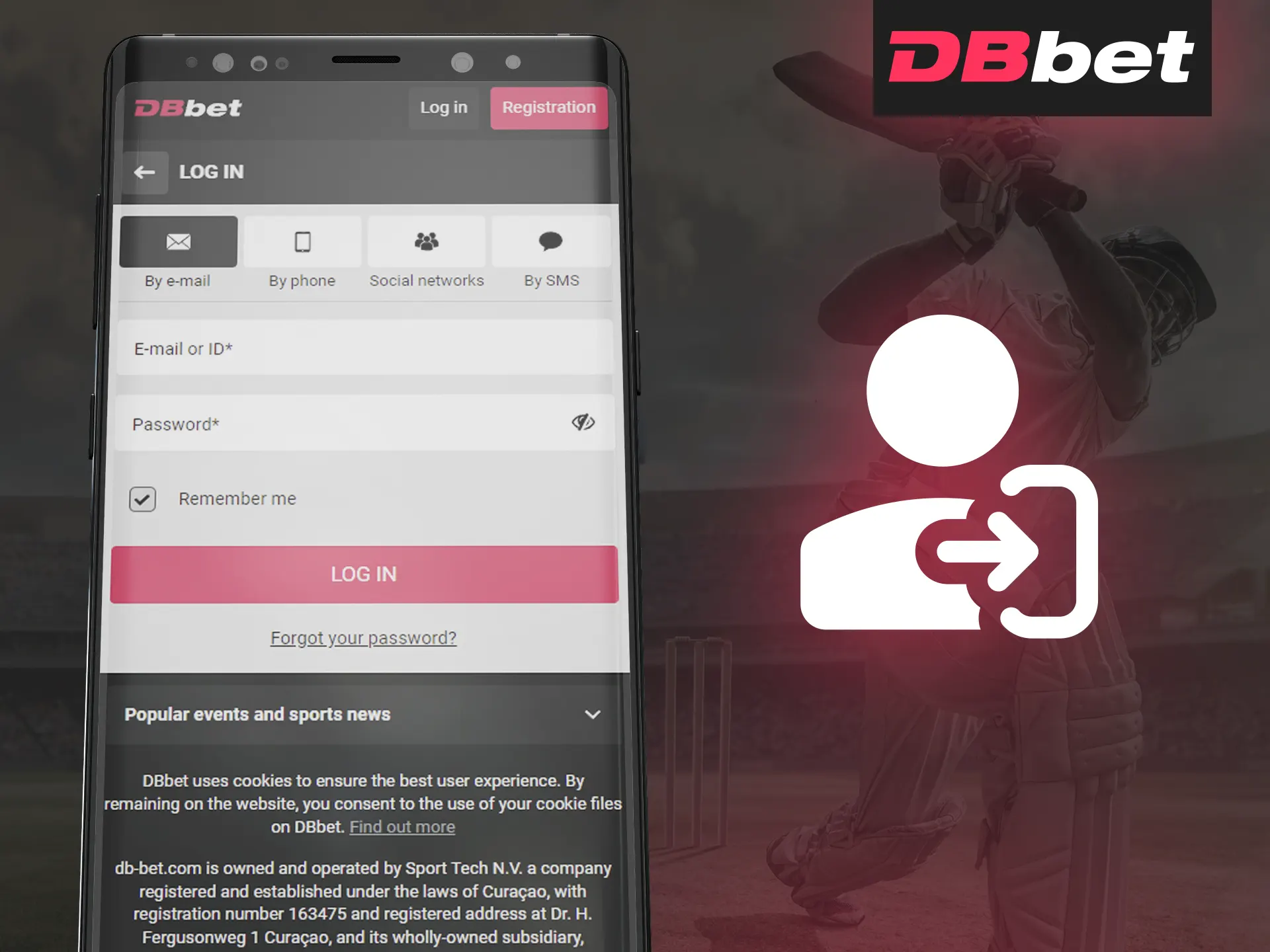 Log in to your account on the DBBet app.