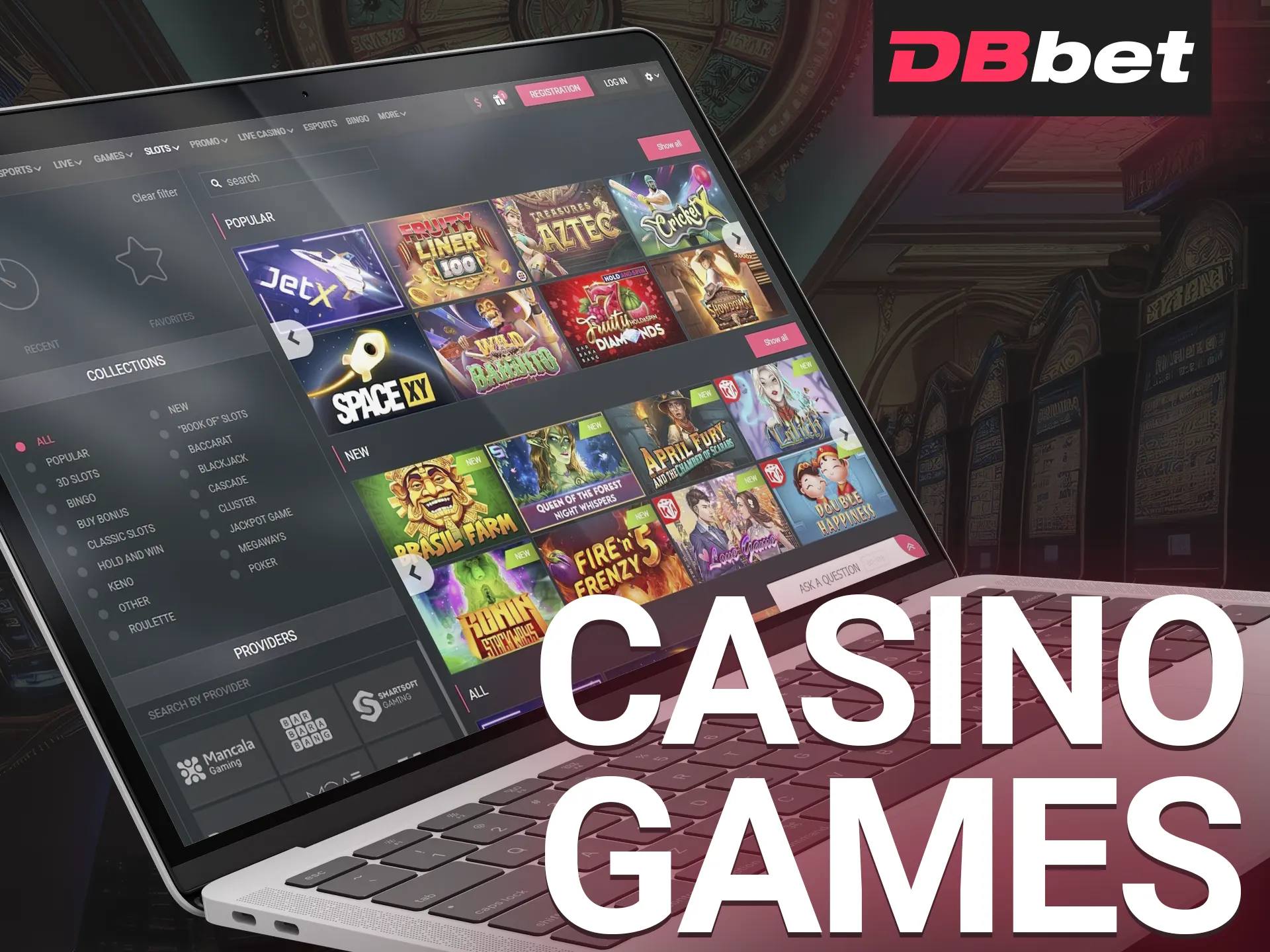 On DBBet in the casino section you can play a lot of exciting games.