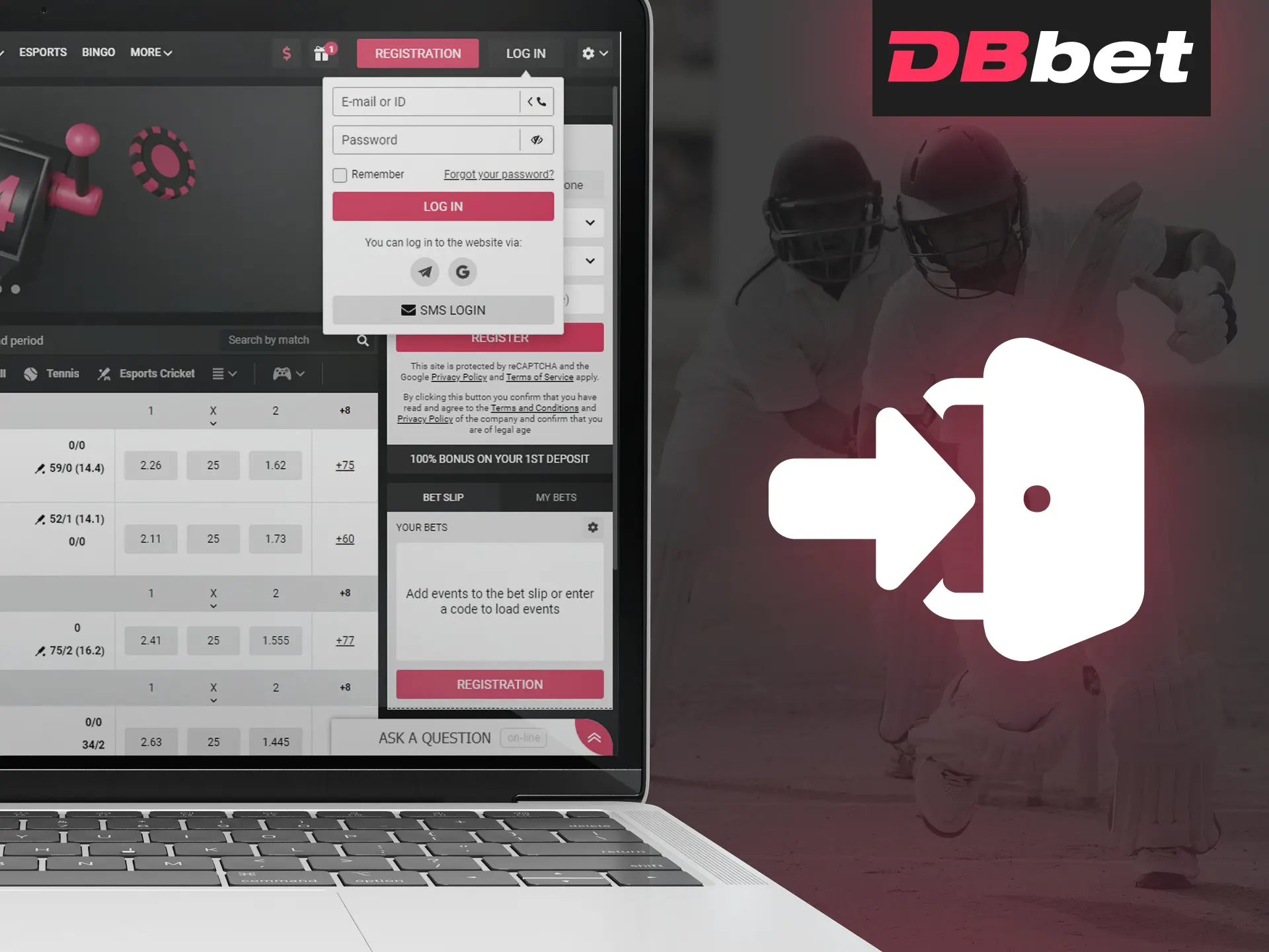 Log in to your DBBet account to access all features.