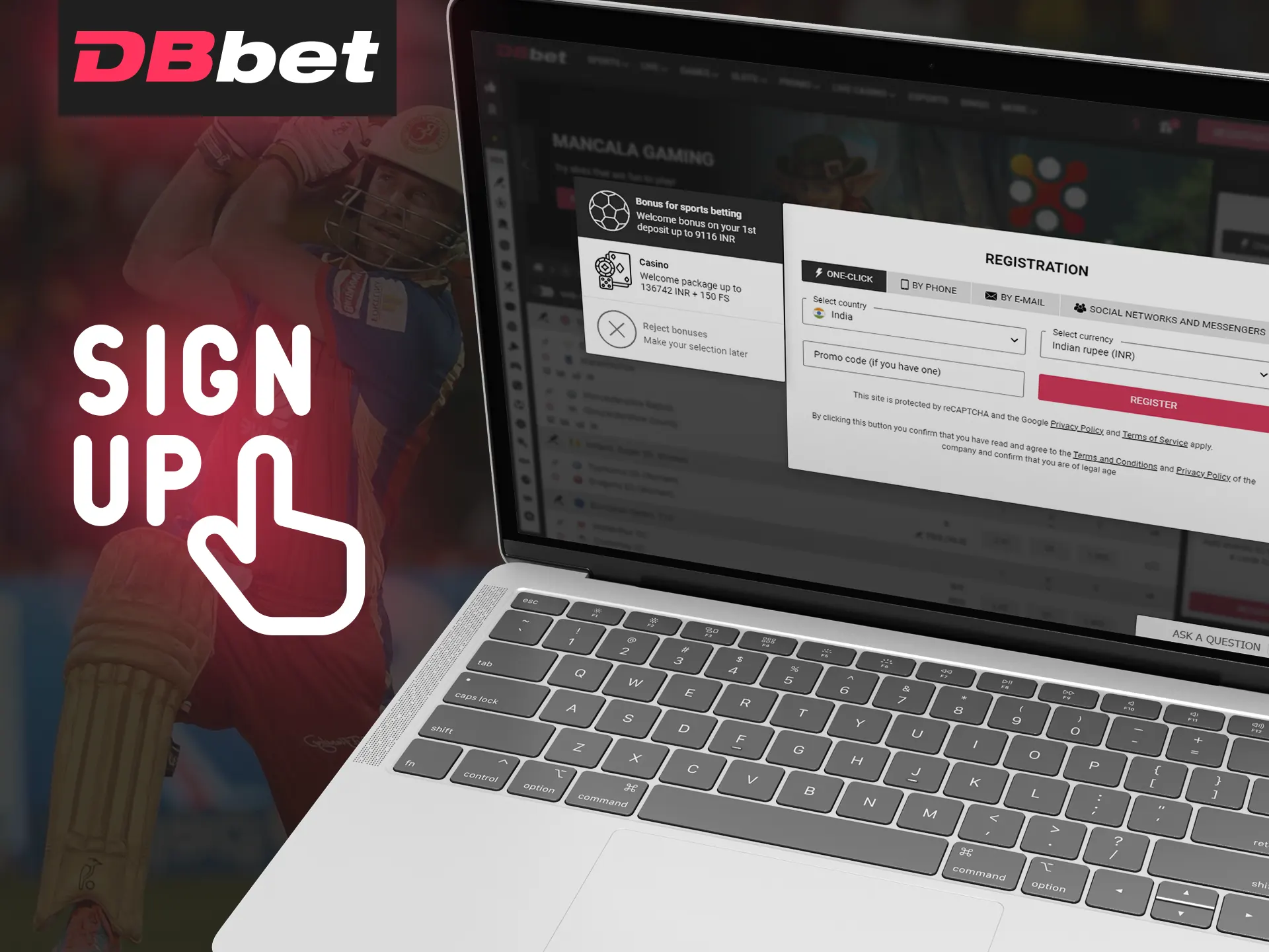 Complete a simple registration process at DBBet.
