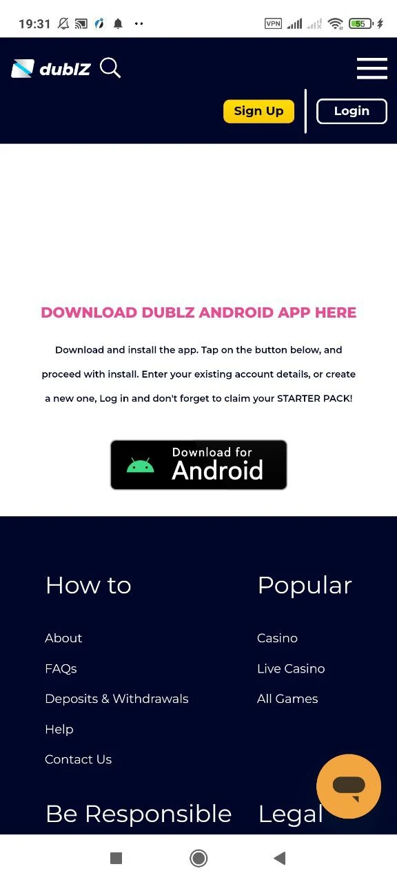 Complete the downloading process of the Dublz app.