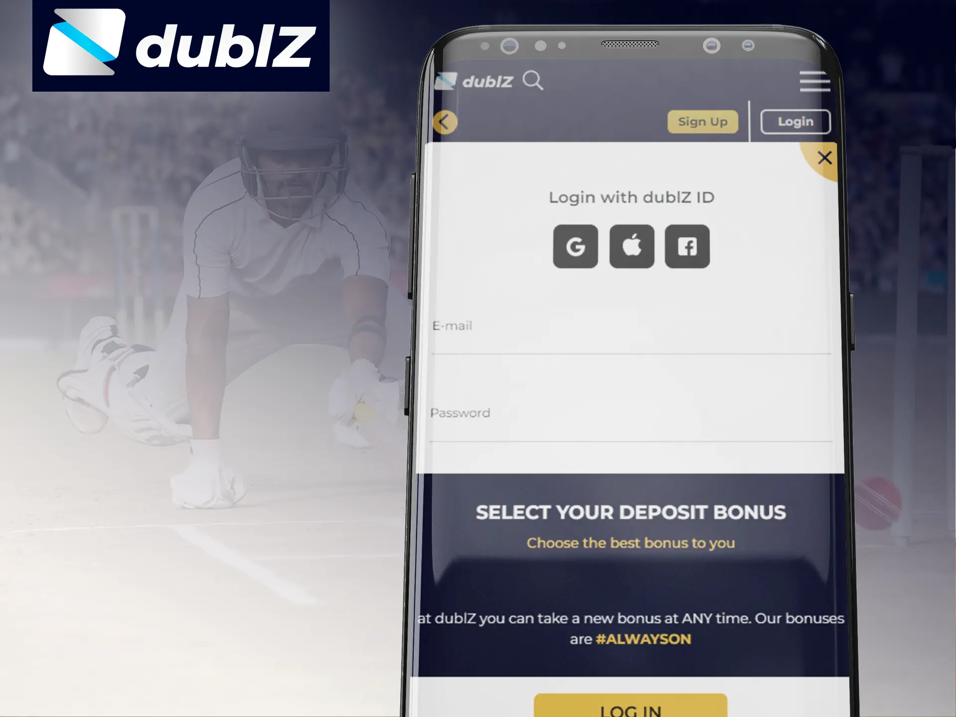 Log in to your Dublz app account.