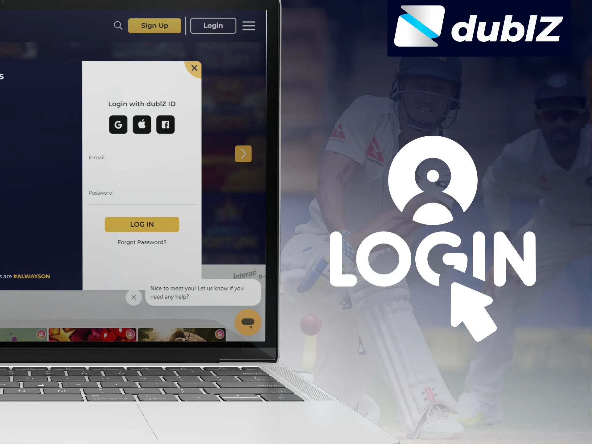 Log in to your Dublz account.