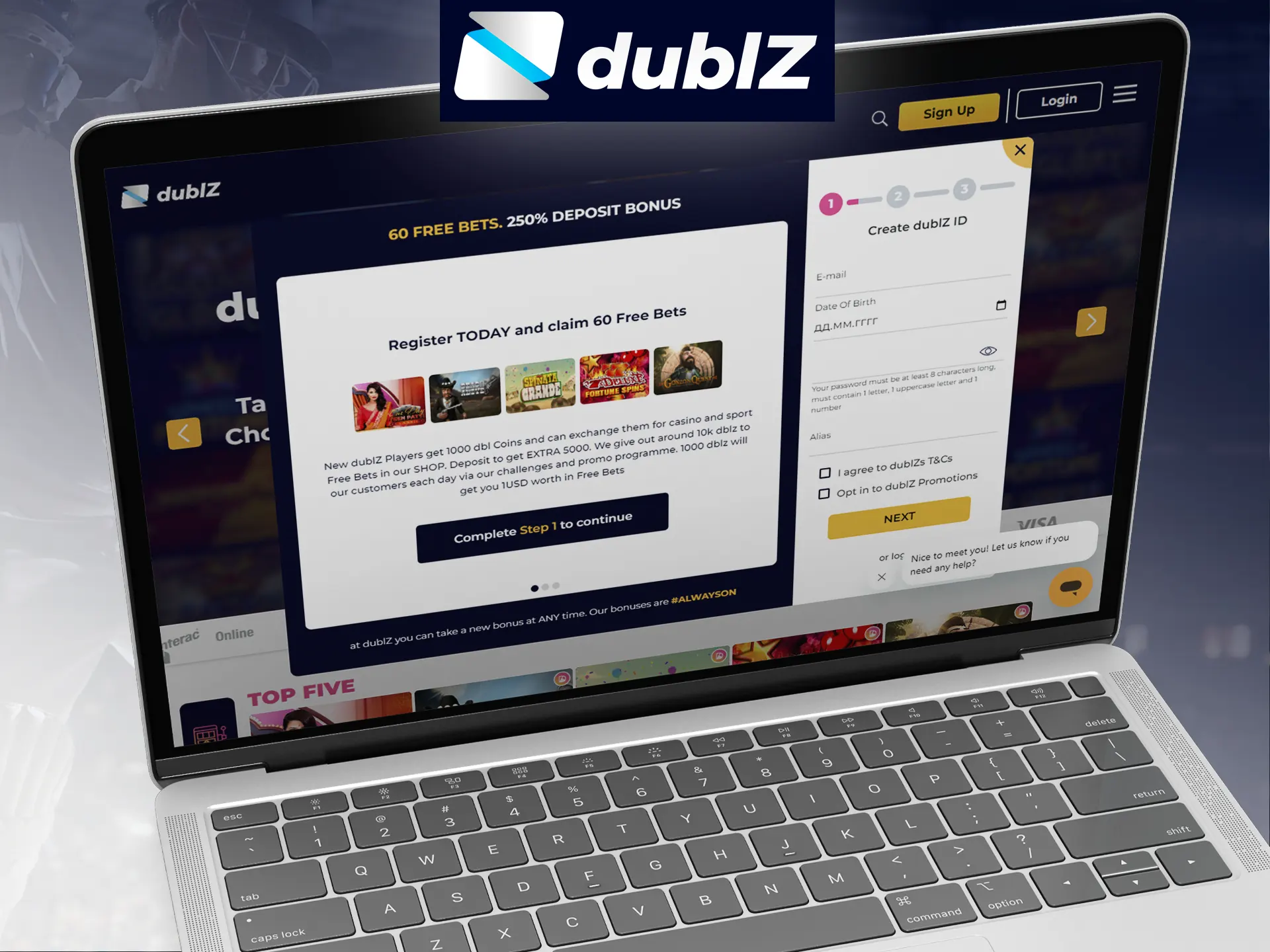 Go through a simple and quick registration on Dublz.