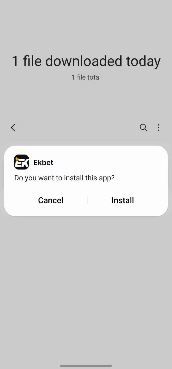 Complete the installation and enjoy playing in the EKbet app.