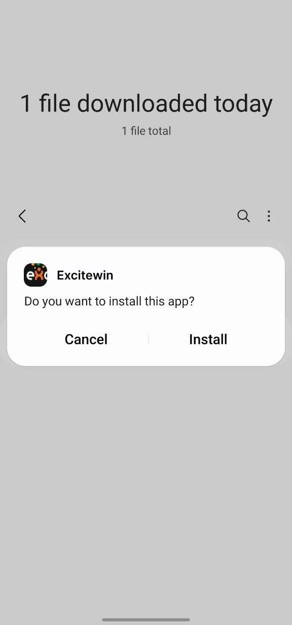 Complete the installation and enjoy playing in the Excitewin app.