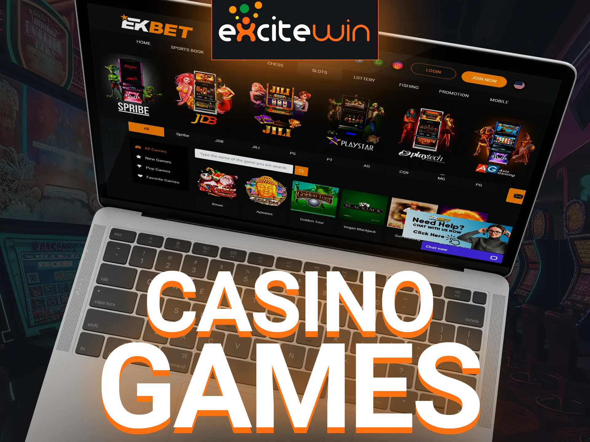Excitewin provides a wide range of casino games.