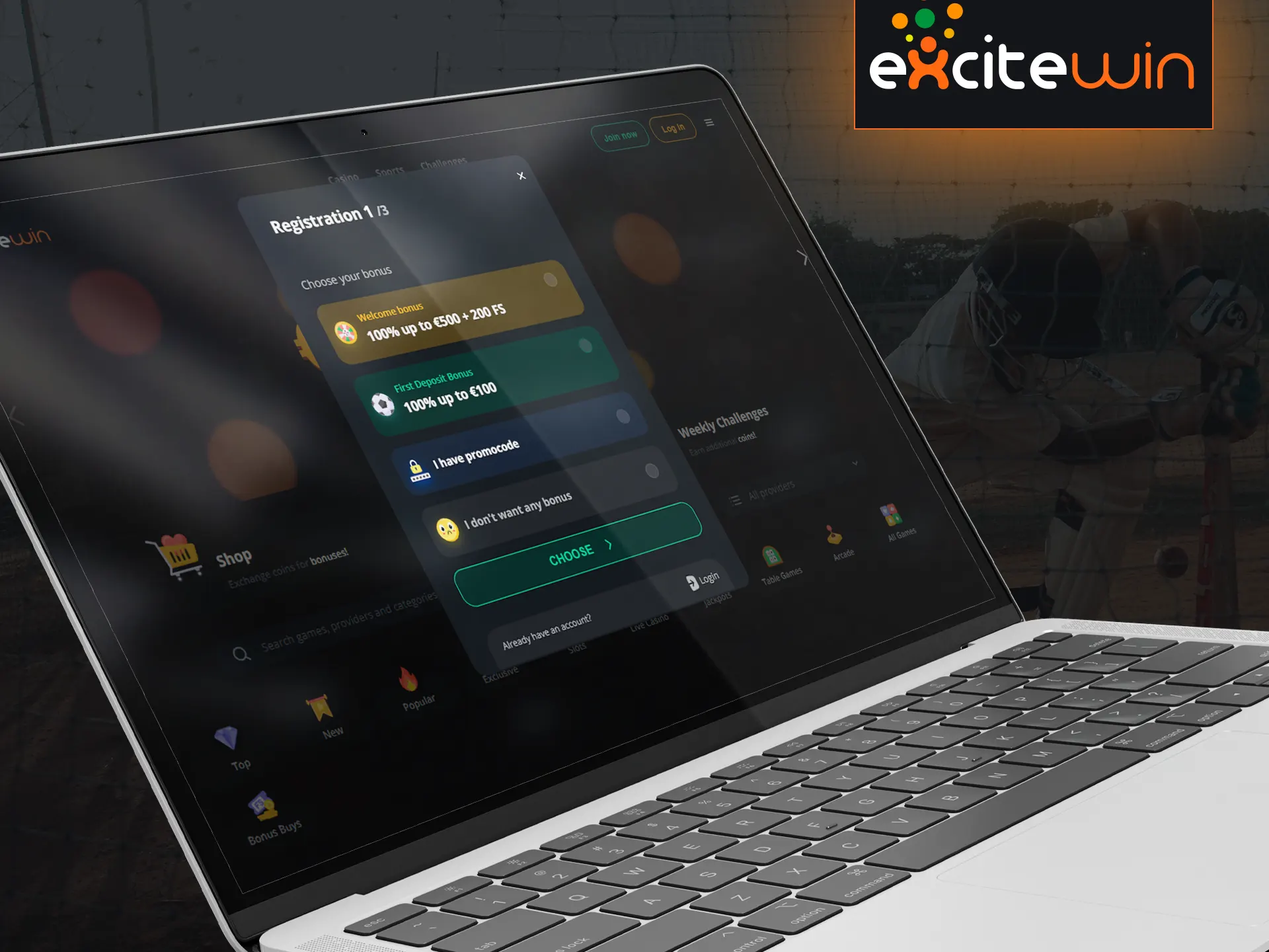 The registration process on Excitewin is easy and simple.