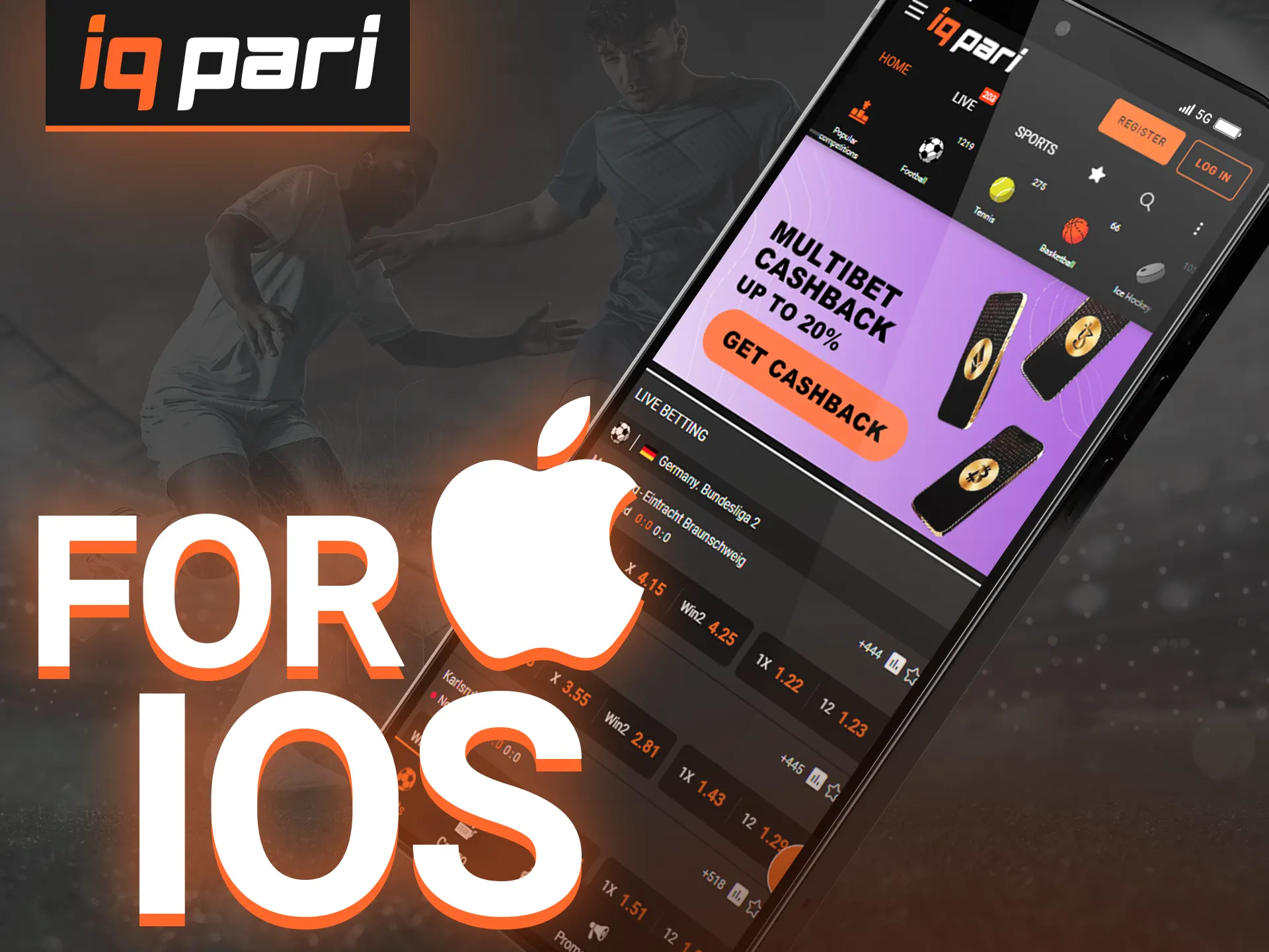 Bet and play on the IQ Pari website using your iOS device.