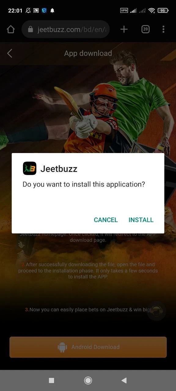 Complete the installation and enjoy playing in the Jeetbuzz app.