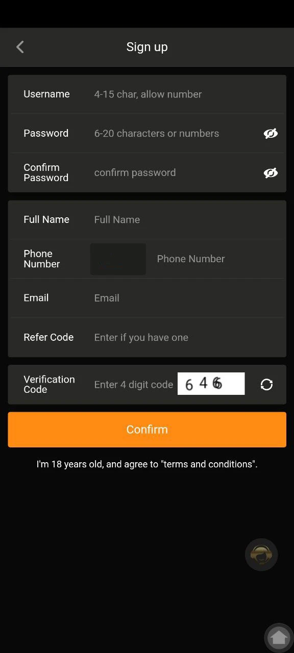 The Jeetbuzz app has a simple registration process.