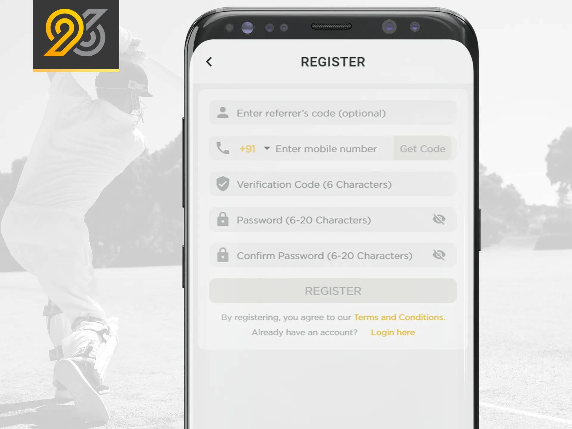 Sign up for the 96in mobile app.