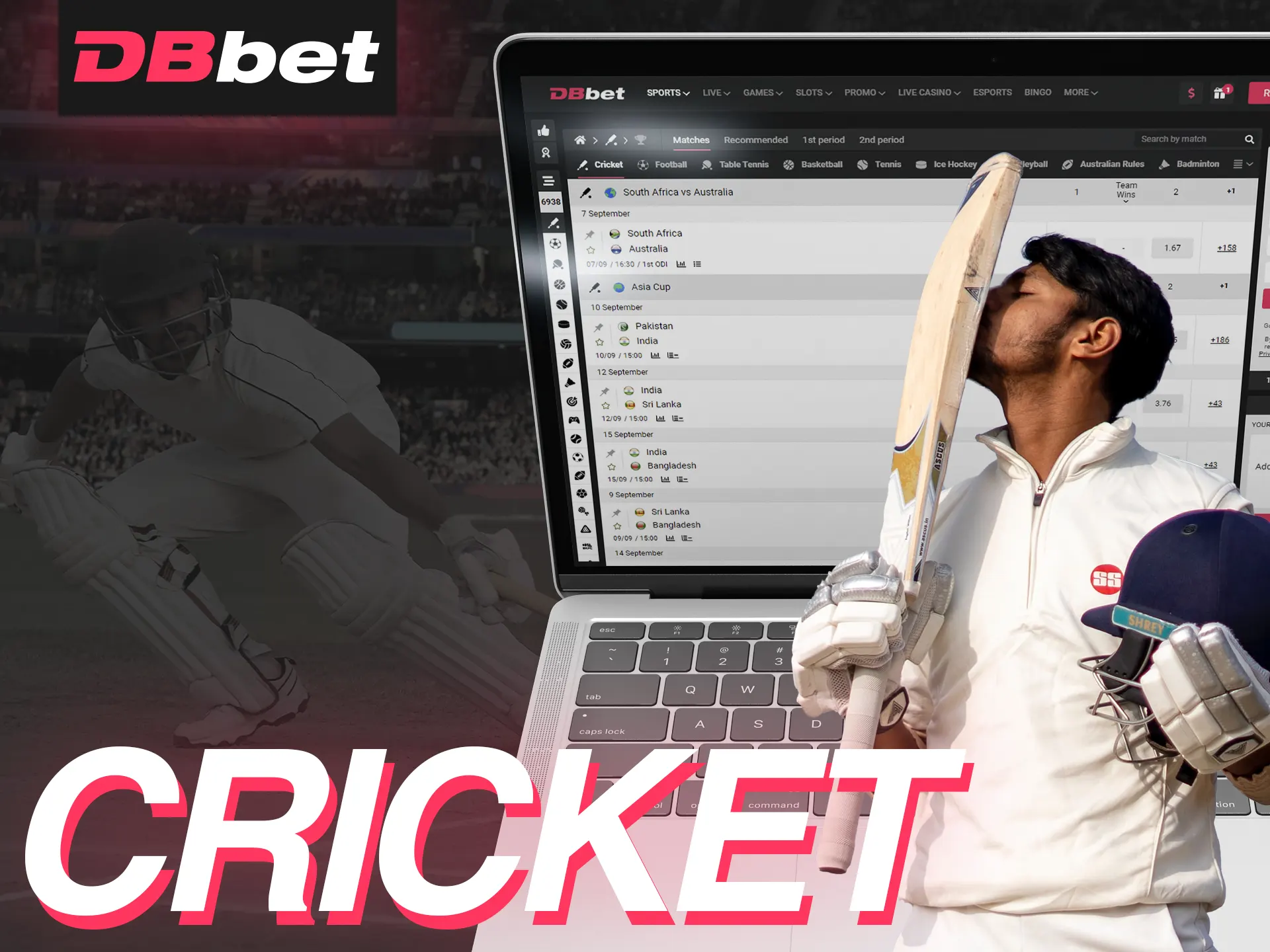 Bet on cricket with DB Bet.