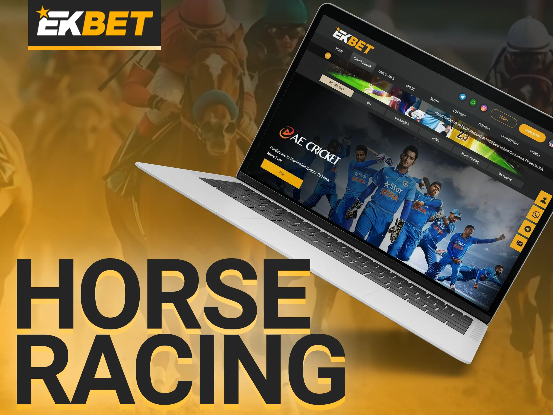 Place your horse racing bets at EKbet.