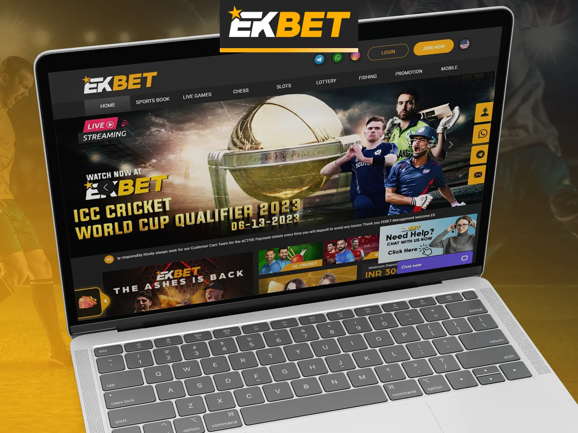 Visit the official website of EKbet.