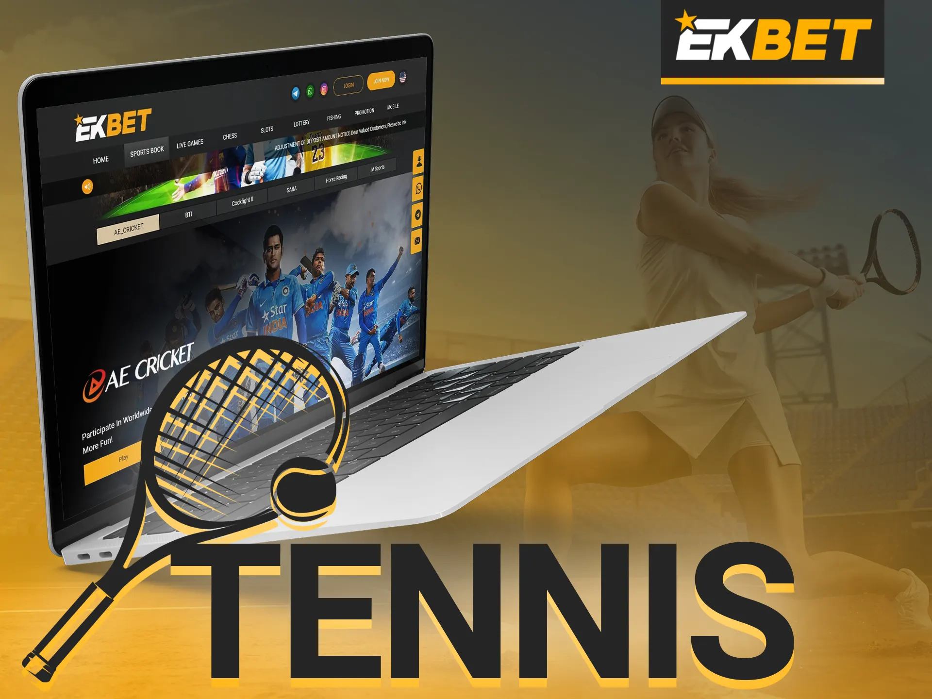 On EKbet place your bet on tennis.