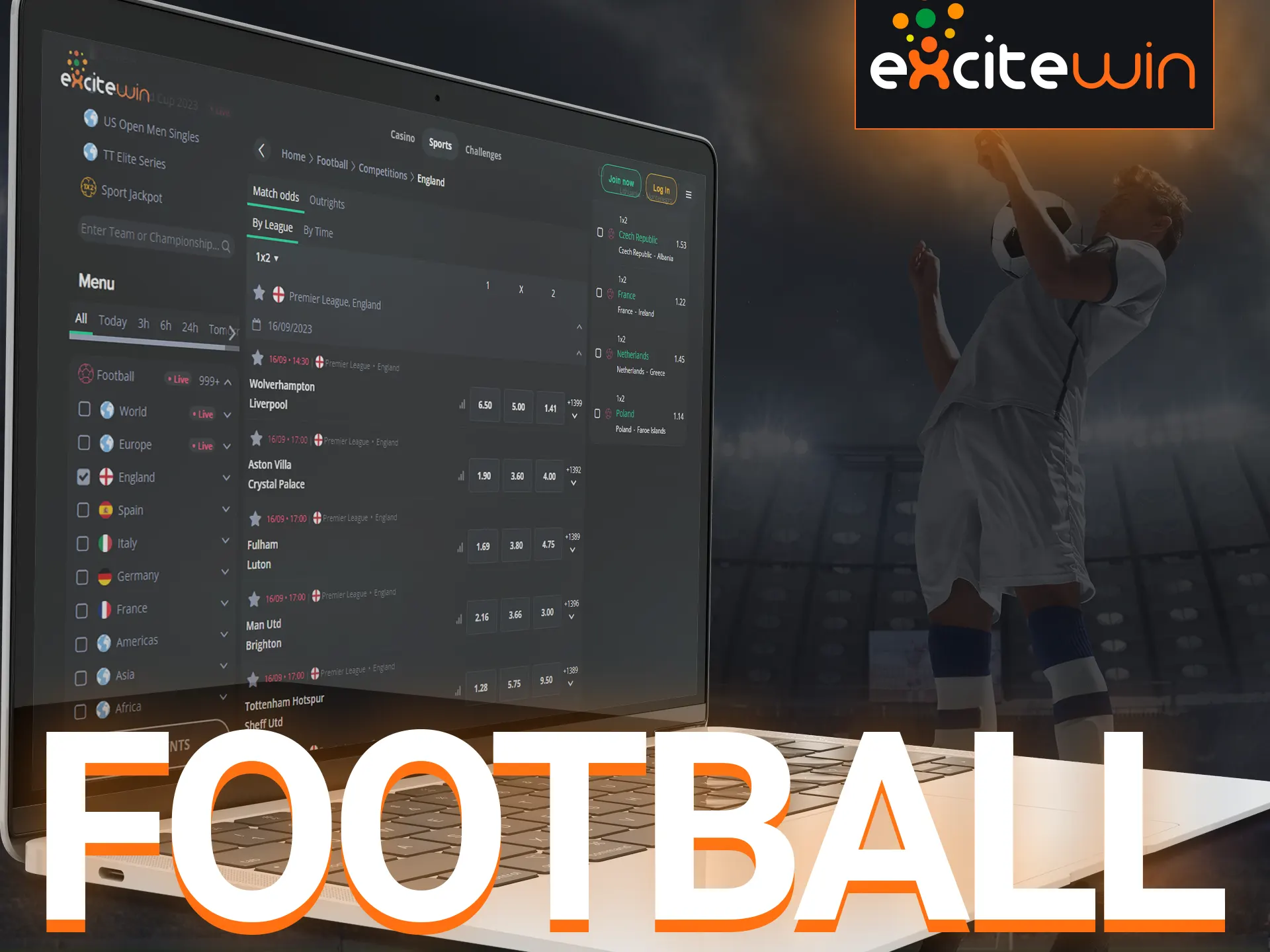 Bet on football with Excitewin.