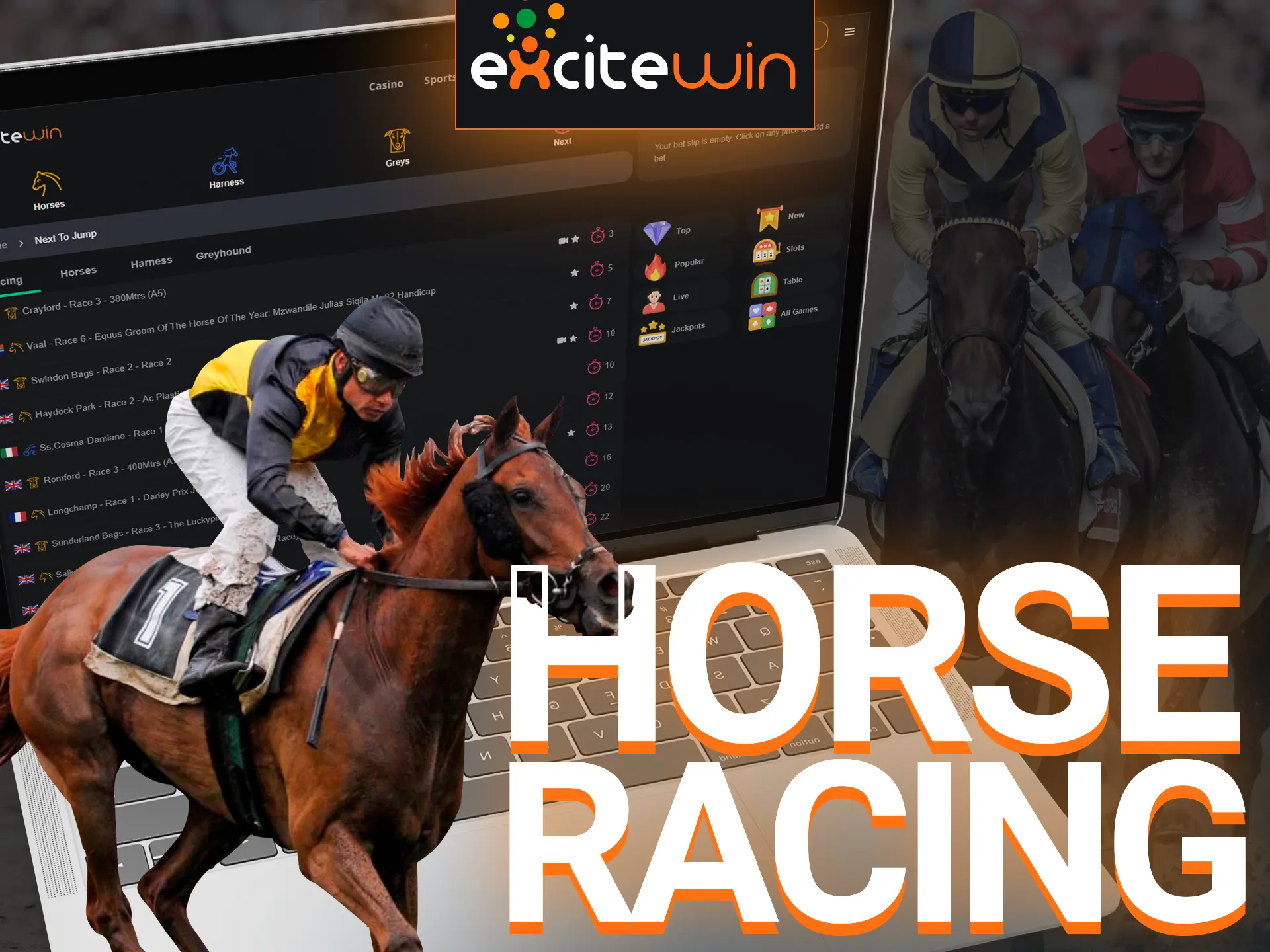 With Excitewin, place your bets on horse racing.