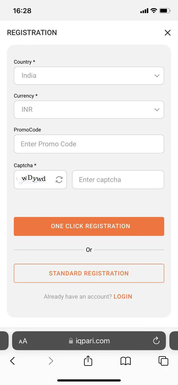 Go through the simple and quick registration process at IQ Pari.