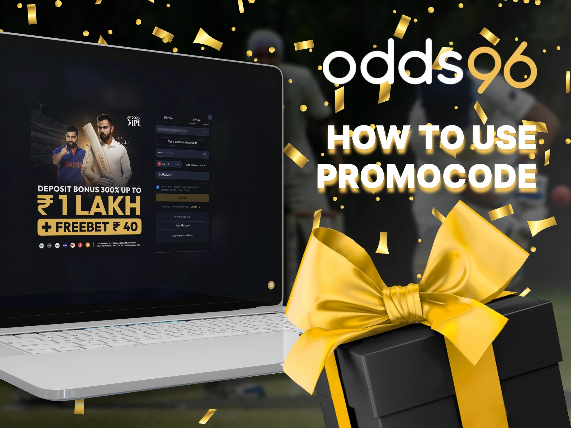 Use these instructions to get the benefits of Odds96 promo code.