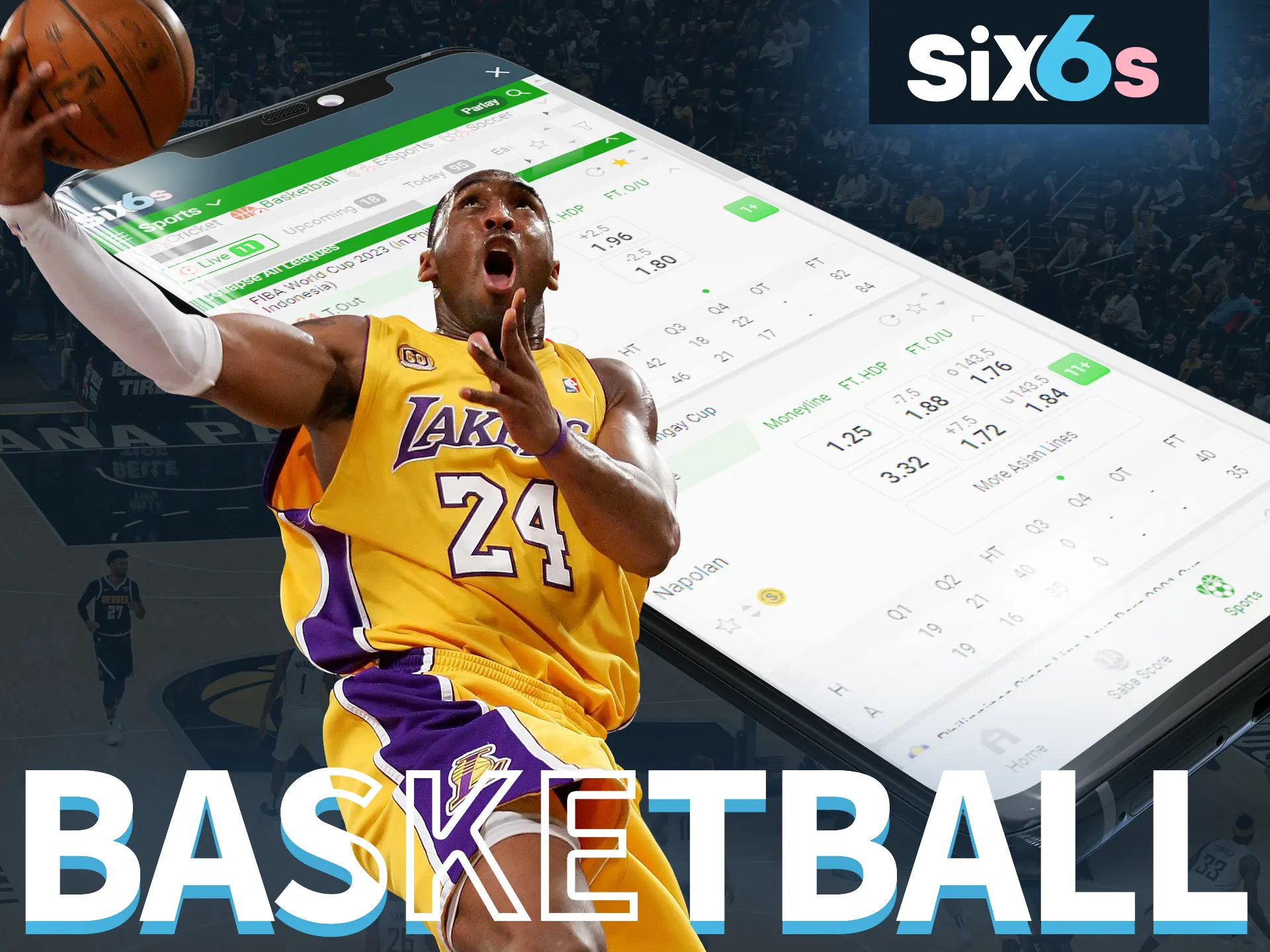 Place bets on basketball with the Six6s website.