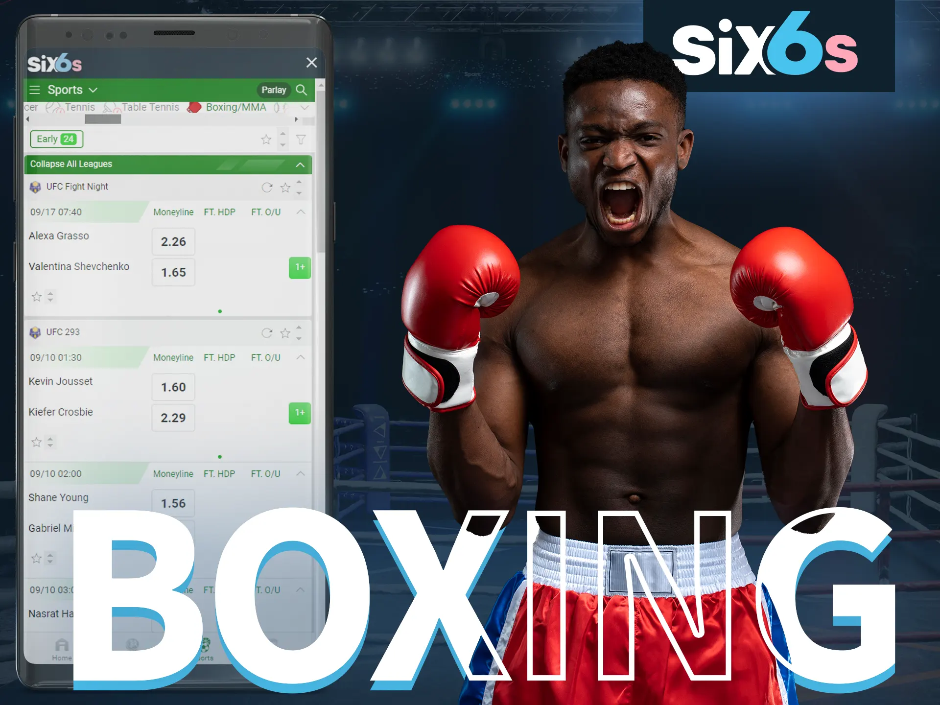 Place your bets on boxing with Six6s.
